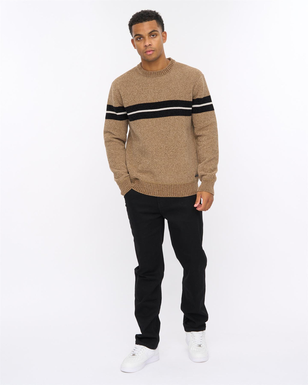 Mens Roundall Chenille Knit Taupe