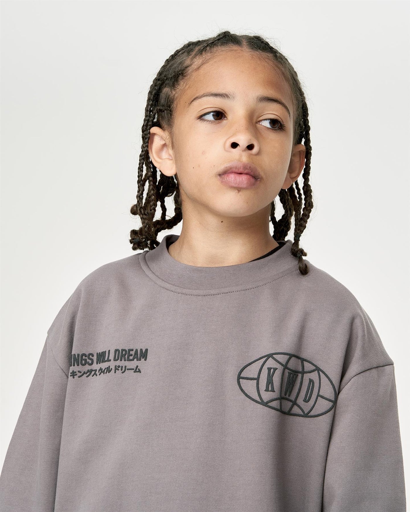 Kids Boys Studio Duo Line Crew Sweat Grey