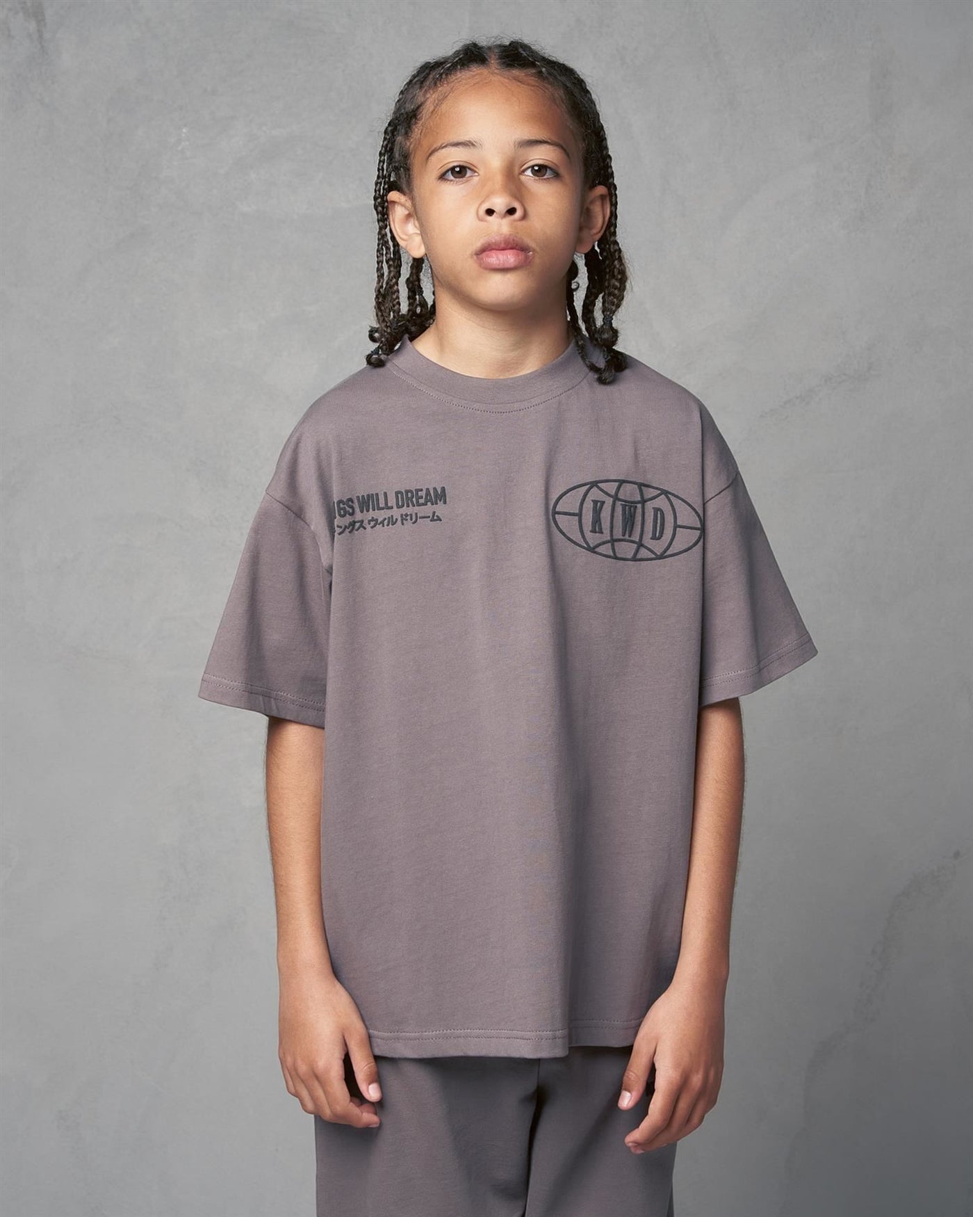 Kids Boys Studio Duo Line T-Shirt Grey