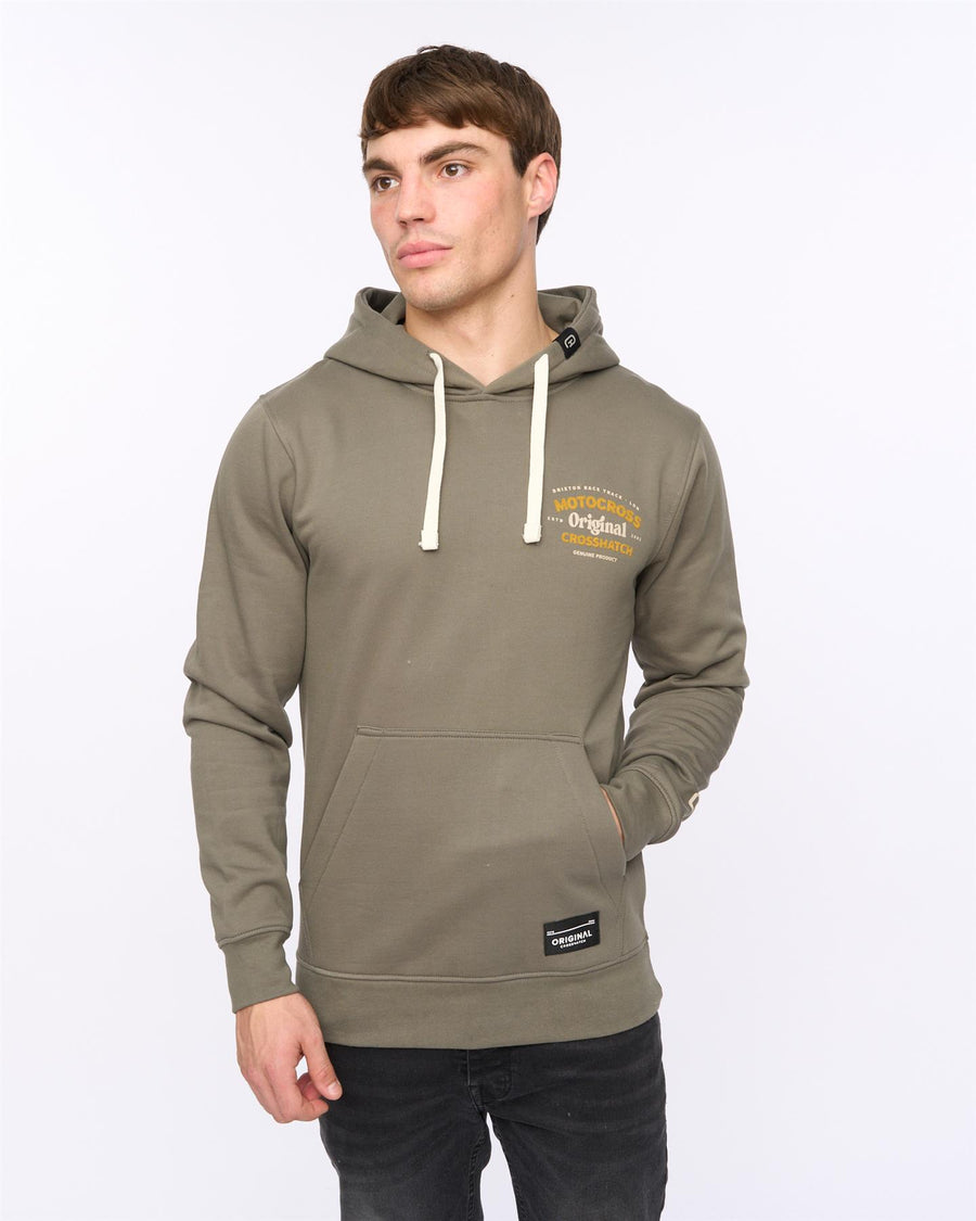 Mens Motocross Hoodie Olive