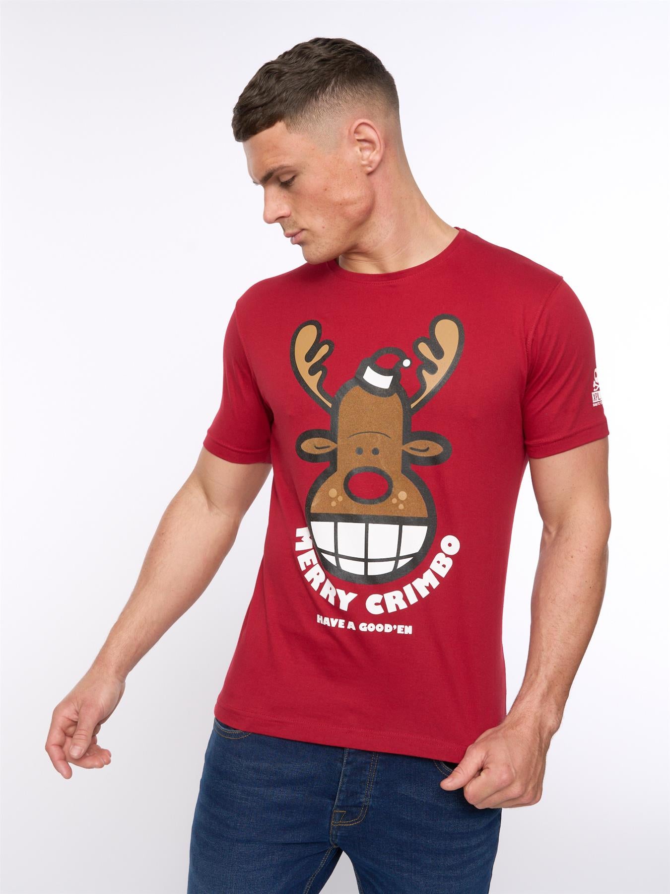 Mens Xplicit Rednose Xmas T-Shirt Blood Red