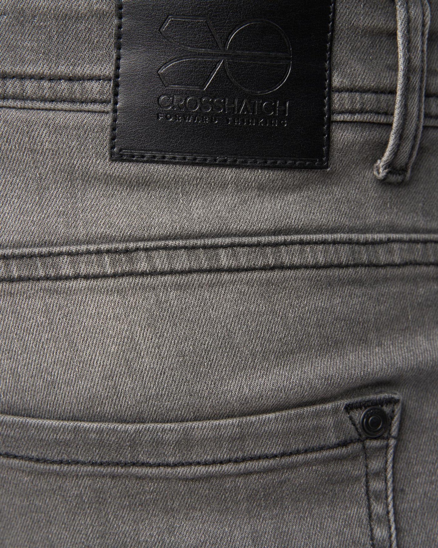 Crosshatch Mens Malcolm Slim Fit Jeans Light Grey Wash