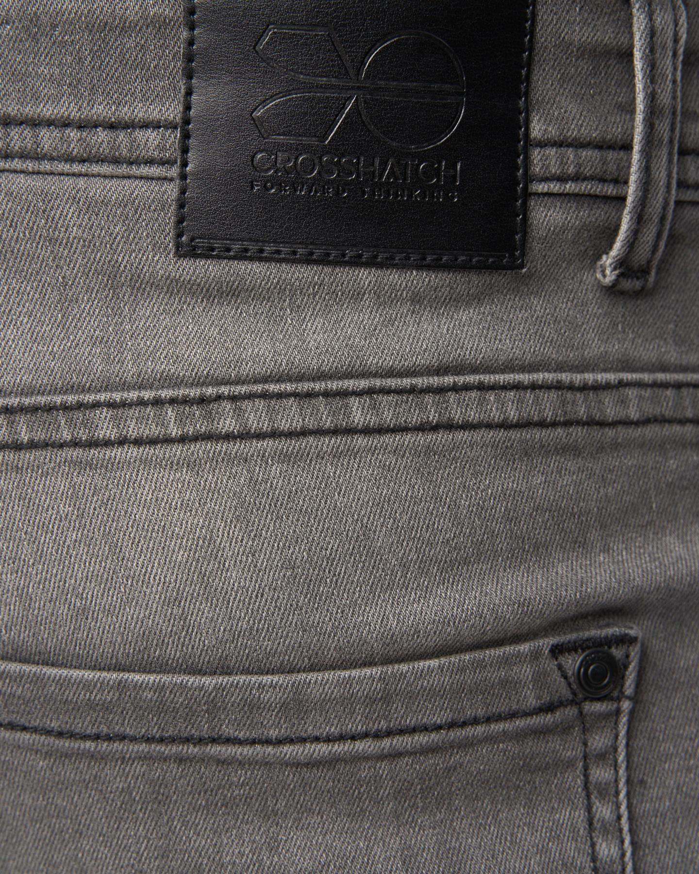 Crosshatch Mens Malcolm Slim Fit Jeans Light Grey Wash