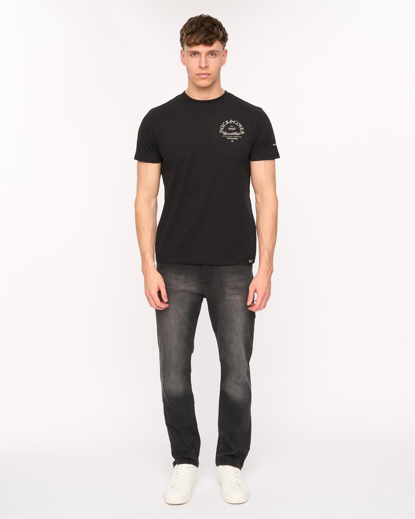 Mens Elix Straight Leg Jeans Black