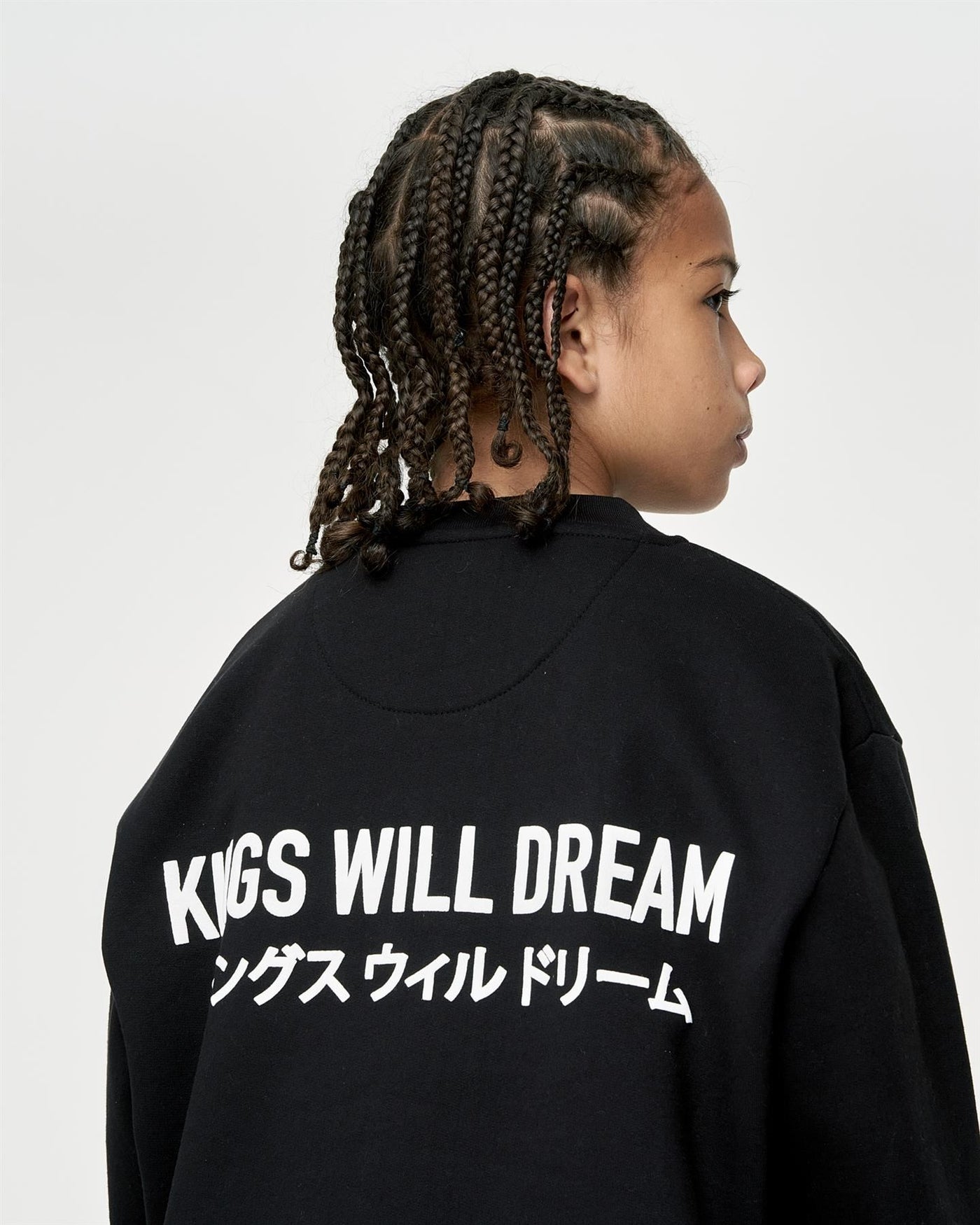 Kids Boys Studio Duo Line Crew Sweat Black