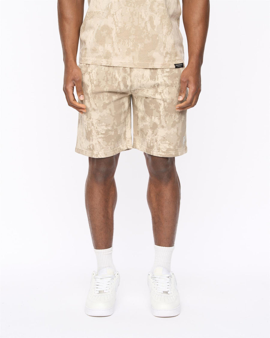 Mens Bardon Camo Jog Shorts Light Stone