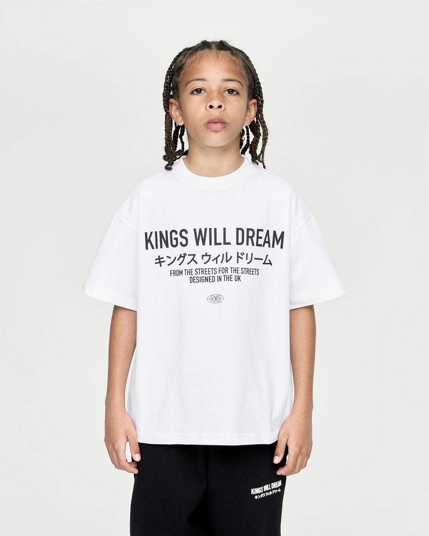 Kids Boys Studio Stacked T-Shirt Optic White
