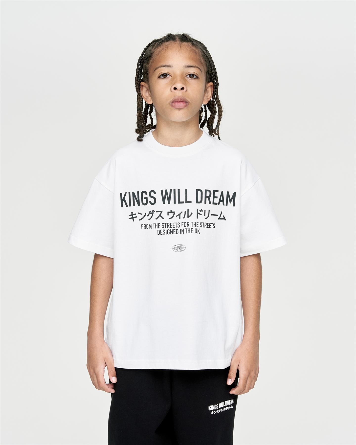 Kids Boys Studio Stacked T-Shirt Optic White