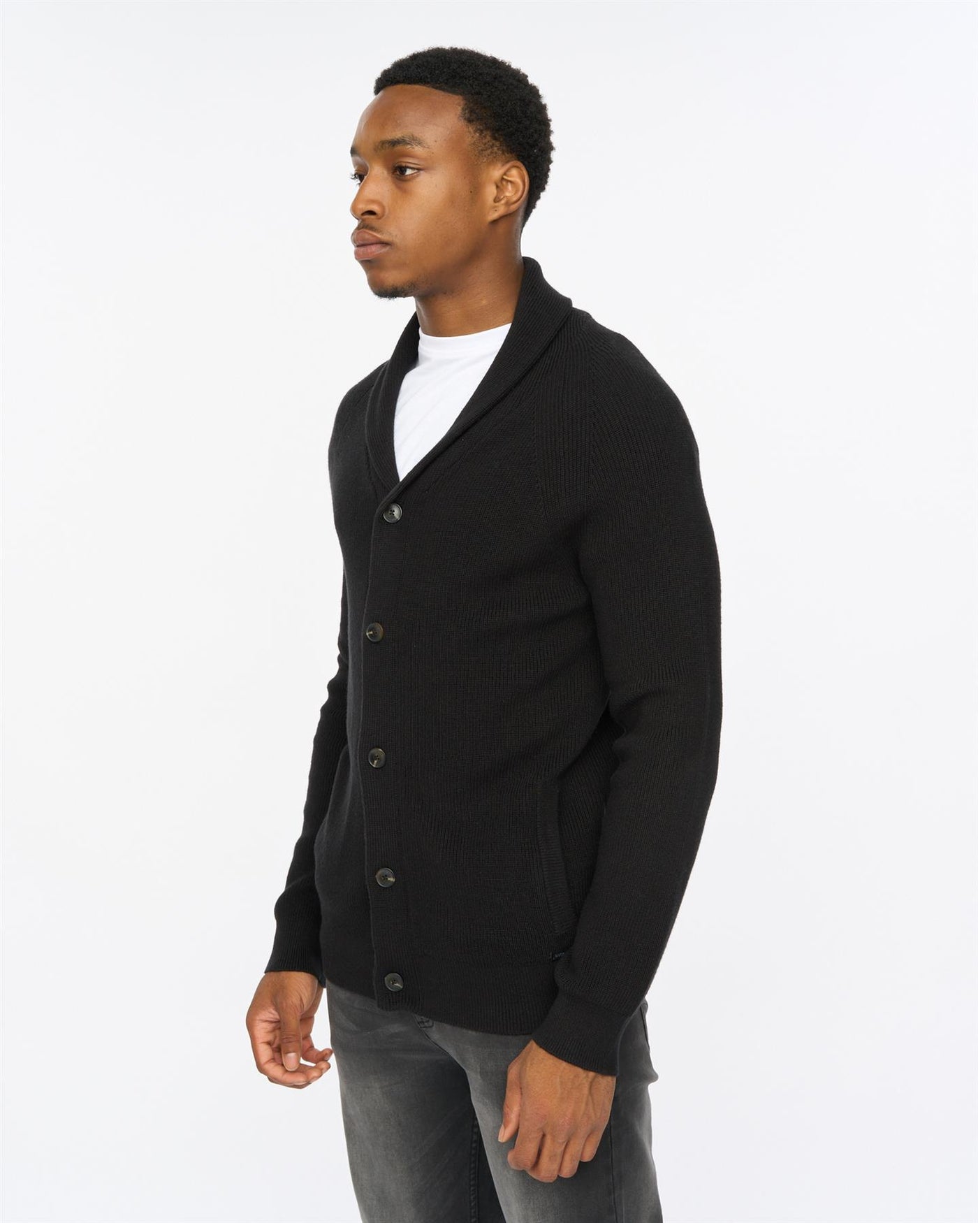 Mens Venosa Shawl Cardigan Black