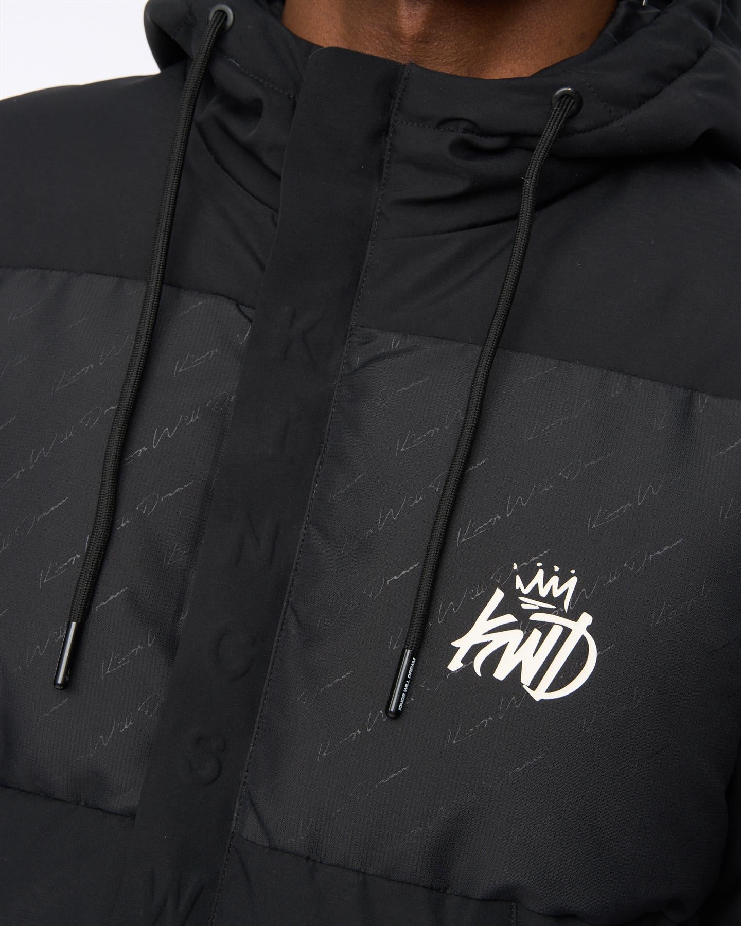 Mens Fractioned Puffer Jacket Black
