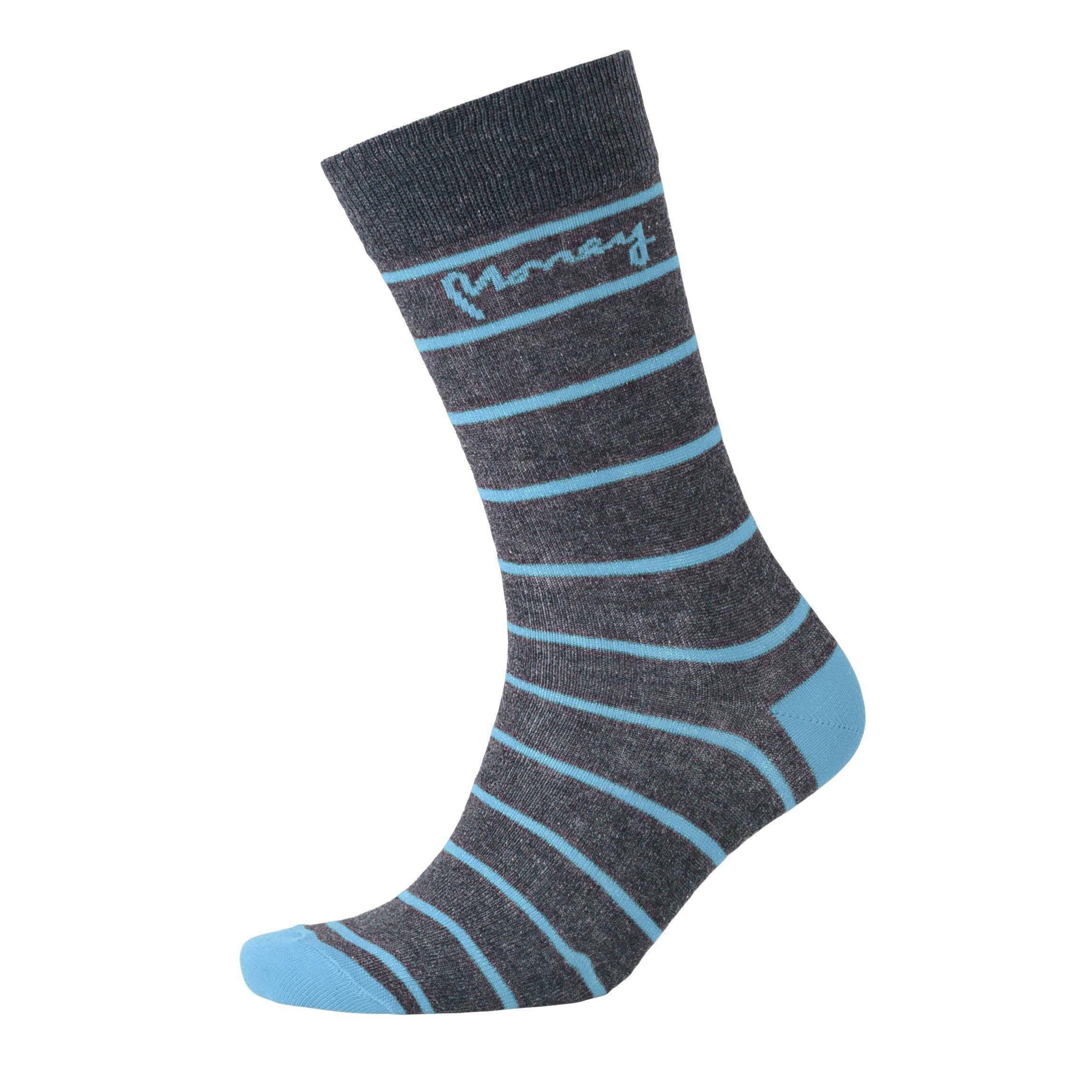 Mens Sig Striped Socks 3pk - Charcoal Marl Mix