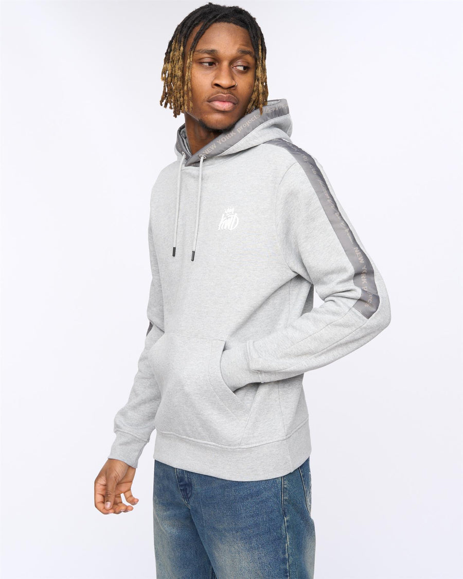Mens Tapelny Hoodie Grey Marl