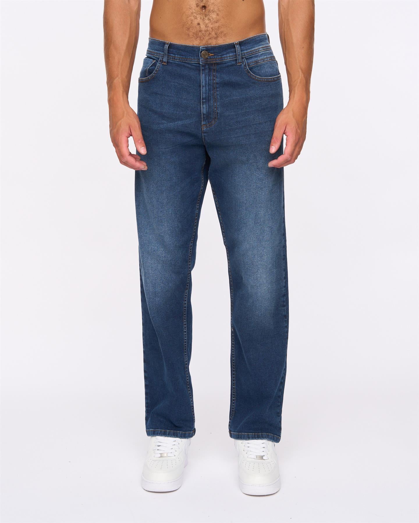 Mens Rushawn Relaxed Fit Jeans Dark Wash