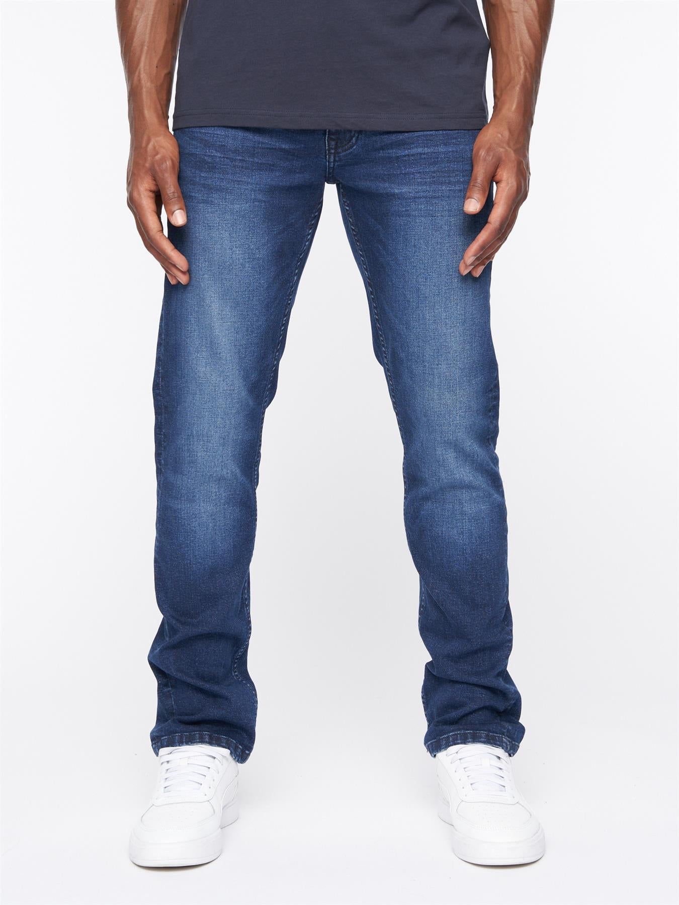 Crosshatch Mens Svelte Stretch Jeans Dark Wash