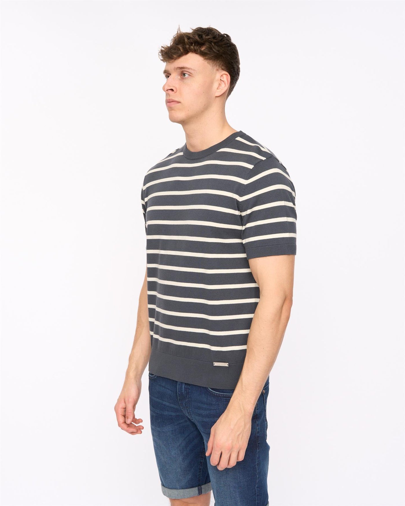 Mens Norwell Knit T-Shirt Slate Blue
