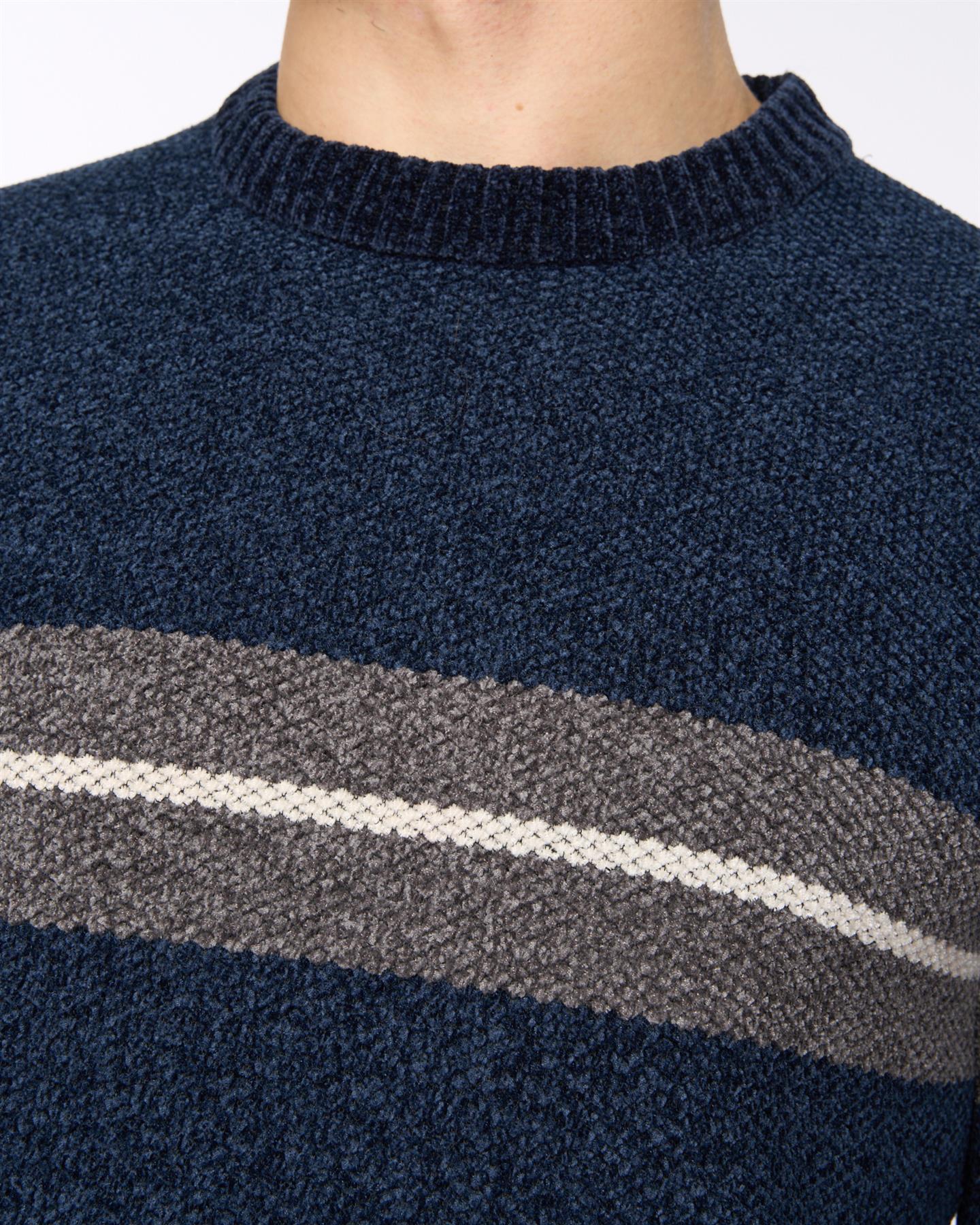 Mens Roundall Chenille Knit Navy