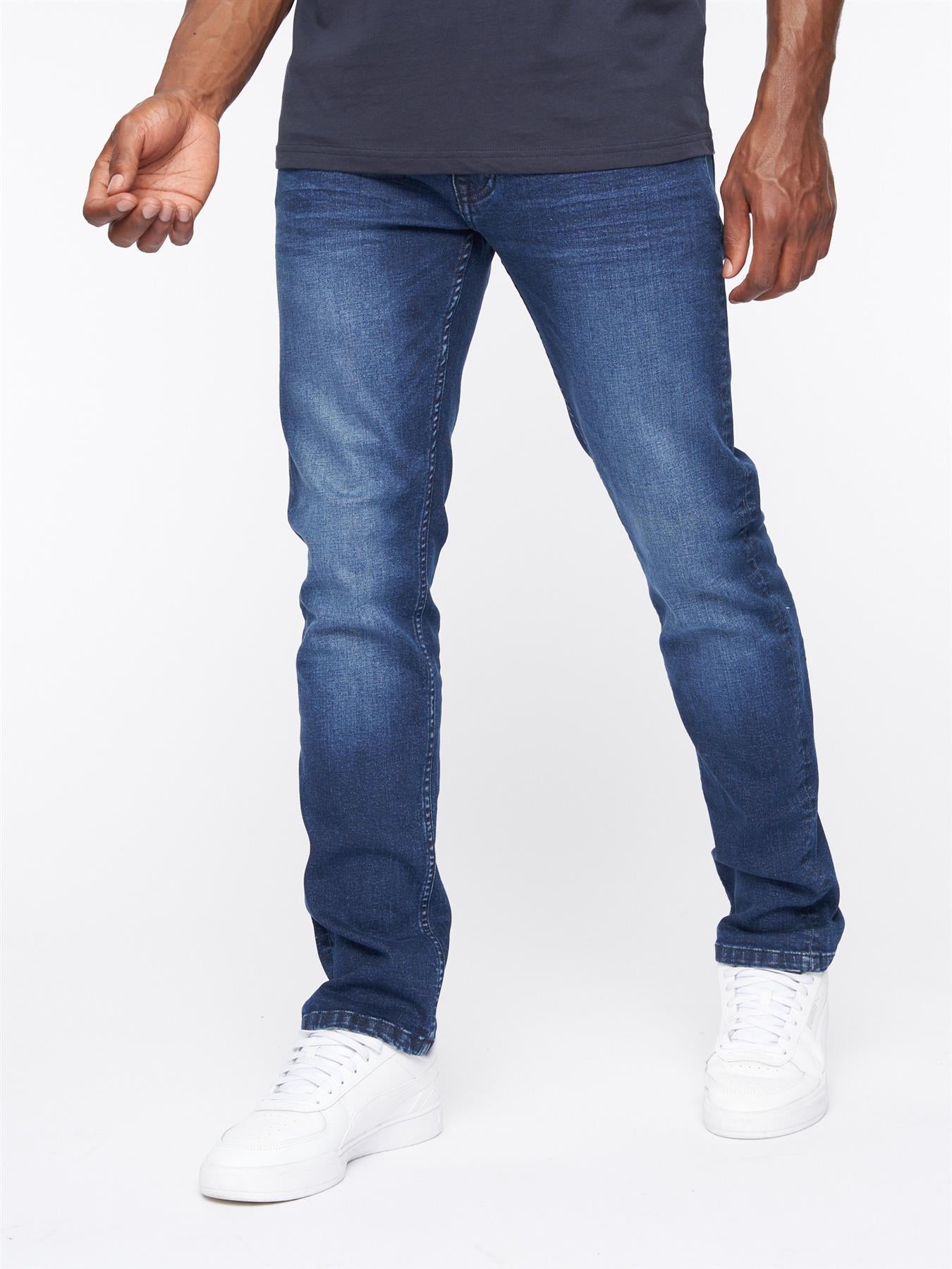 Crosshatch Mens Svelte Stretch Jeans Dark Wash