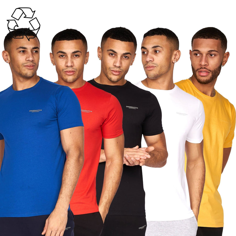Traymax T-Shirts 5 pack Black/White/Red/Blue/Mustard