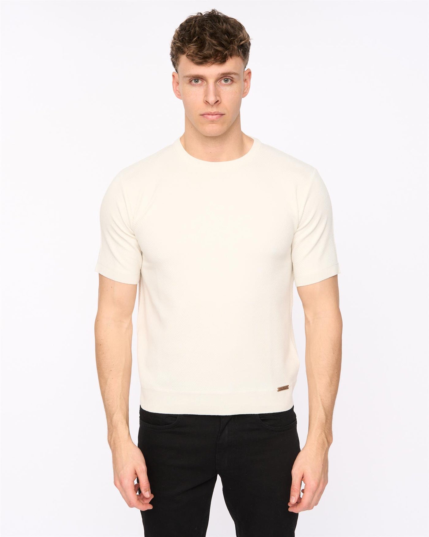 Mens Marvela Knit T-Shirt Light Stone