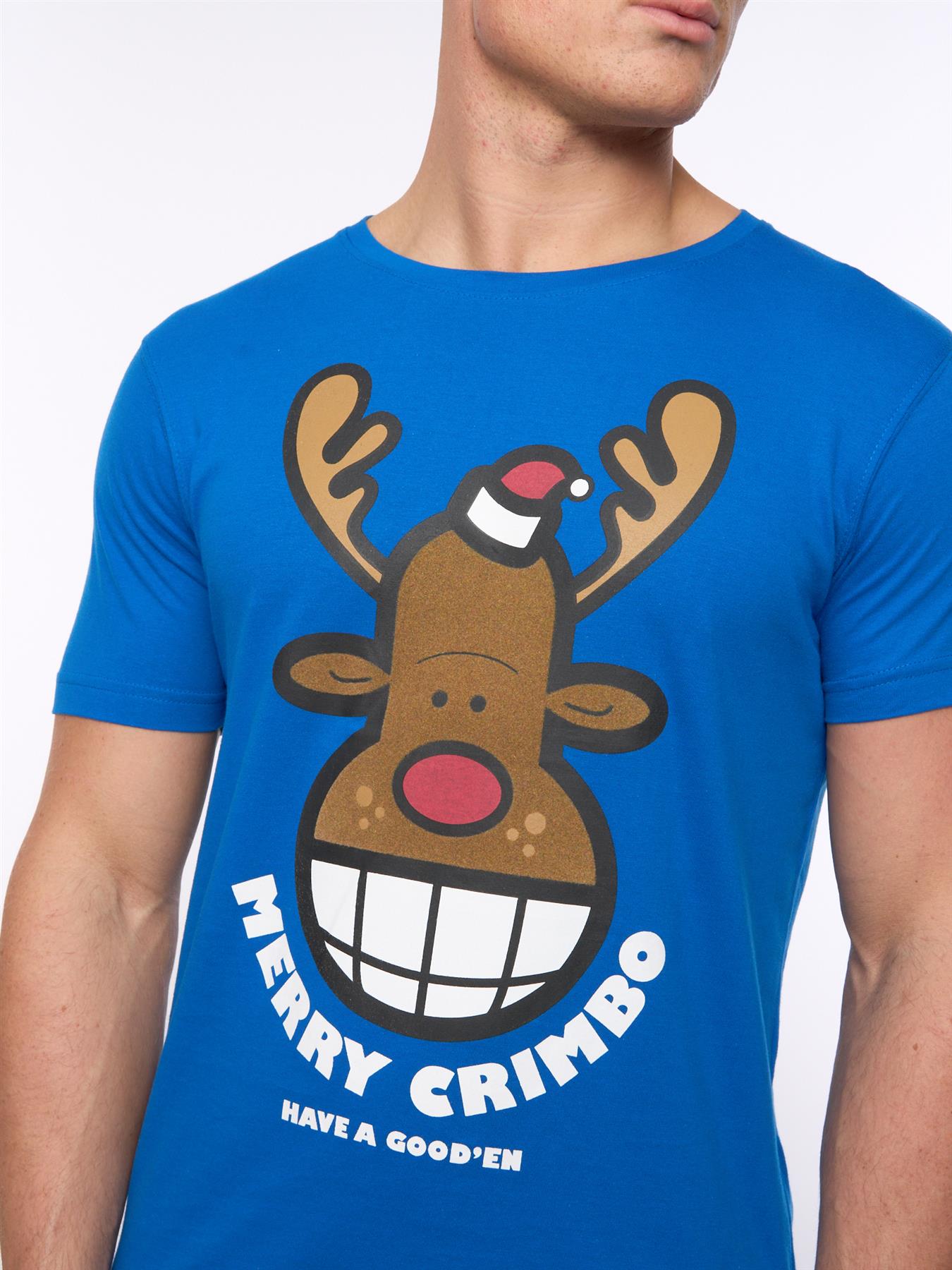 Mens Xplicit Rednose Xmas T-Shirt Deep Azure