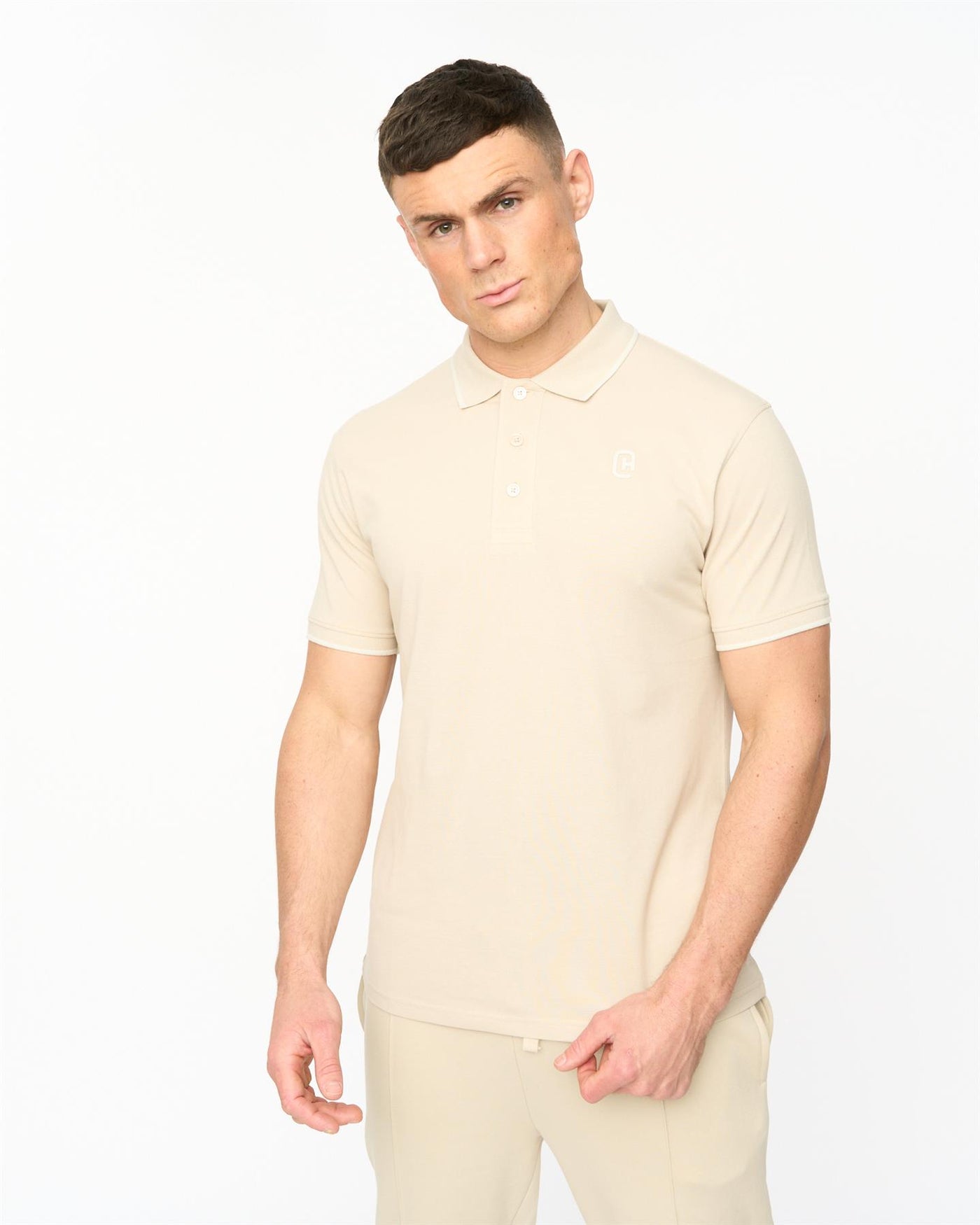 Mens Crufton Polo Light Stone