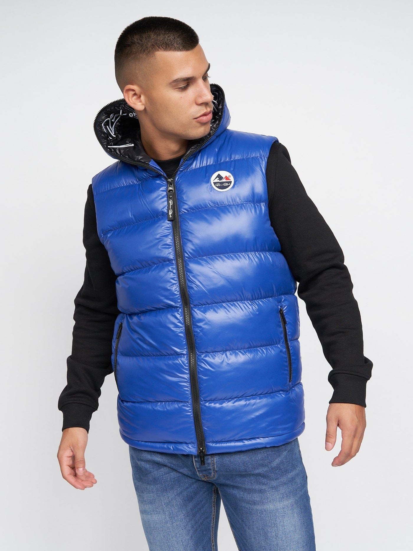 Mateo Hooded Gilet Mid Blue