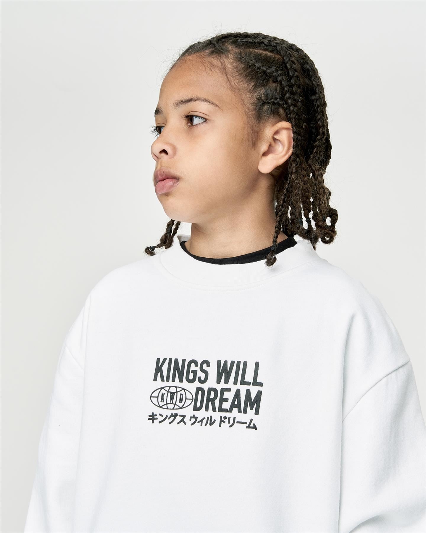 Kids Boys Studio Title Crew Sweat Optic White