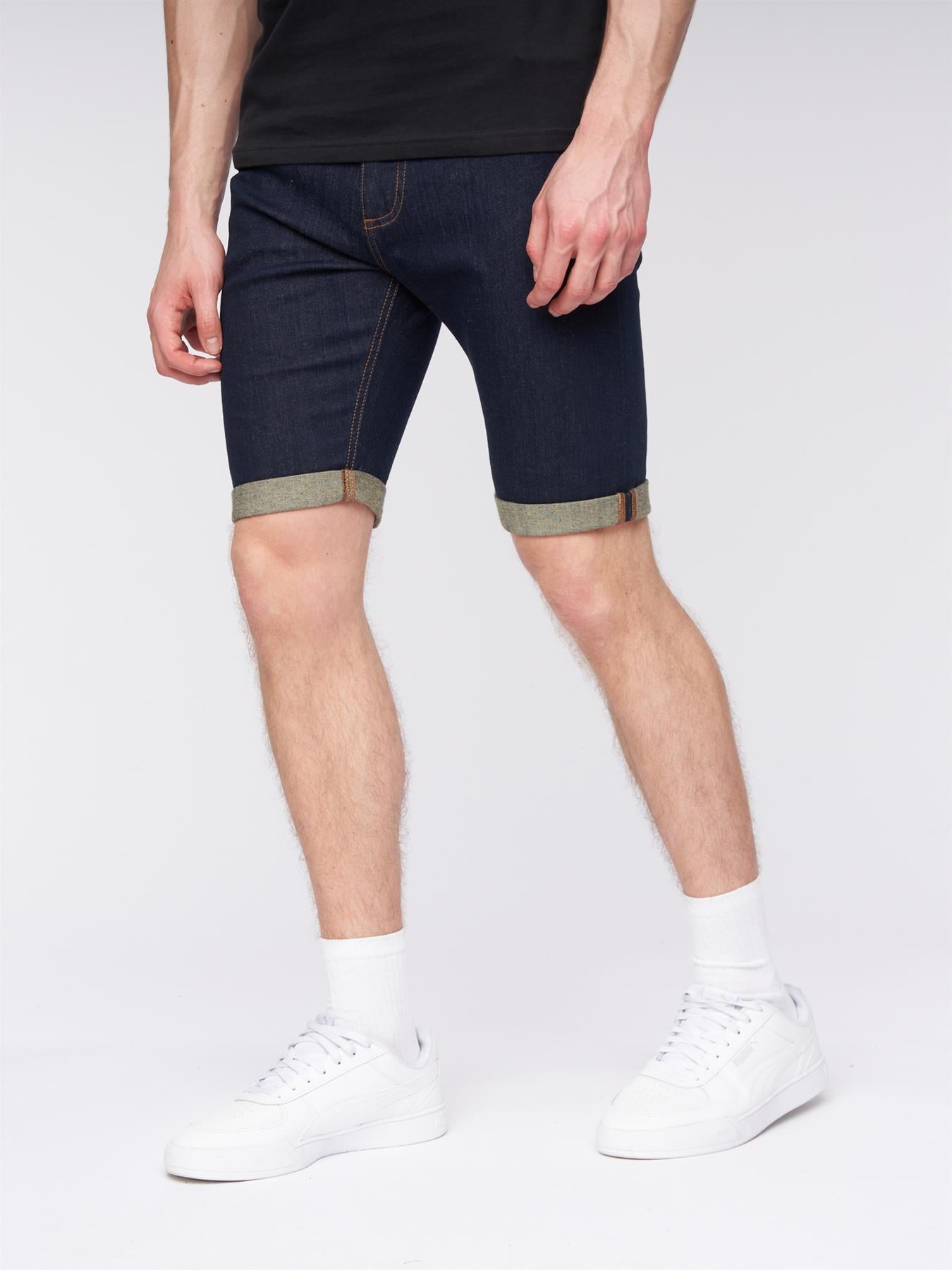 Mens Flex Denim Shorts Raw