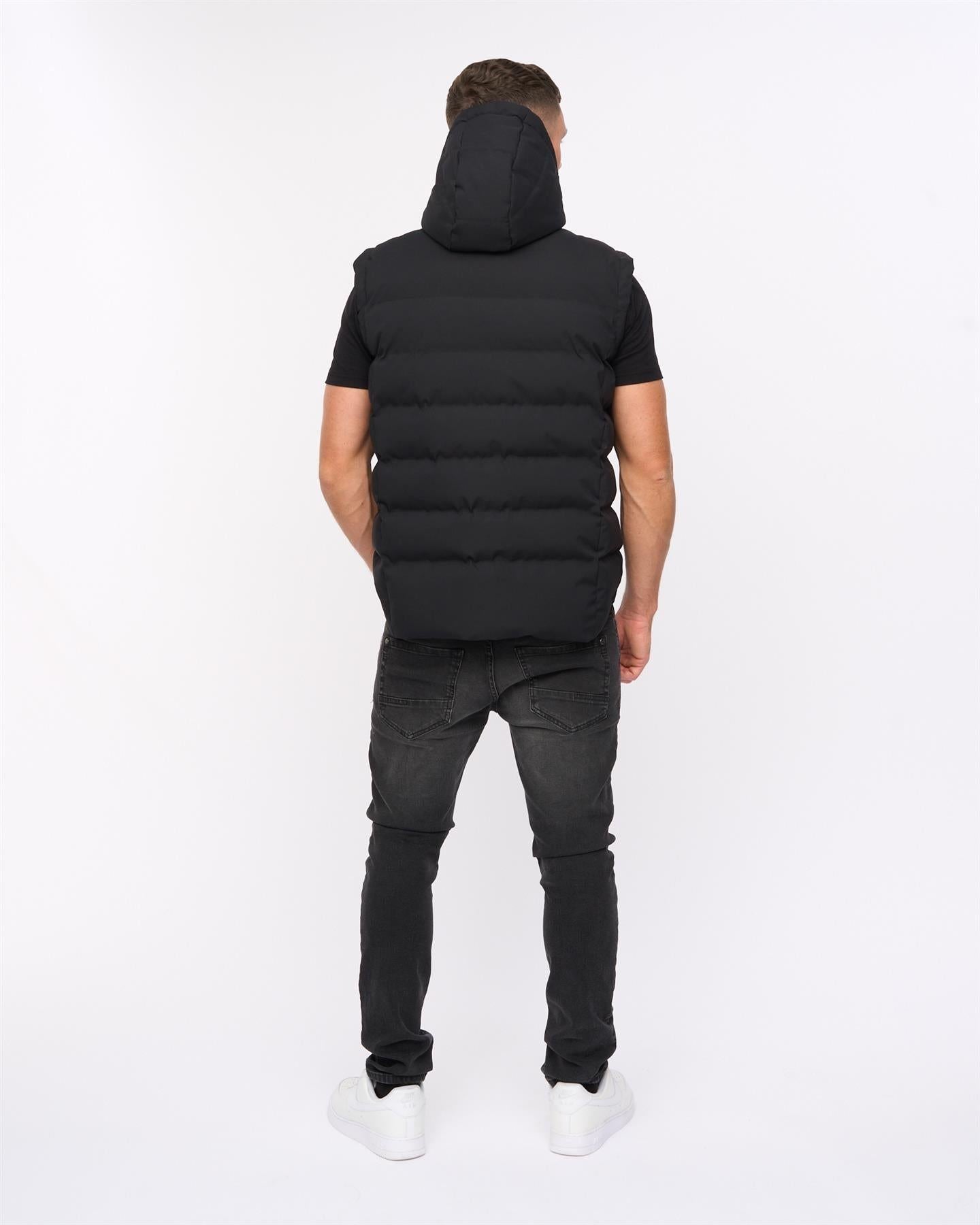 Mens Kampleys Embossed Gilet Black