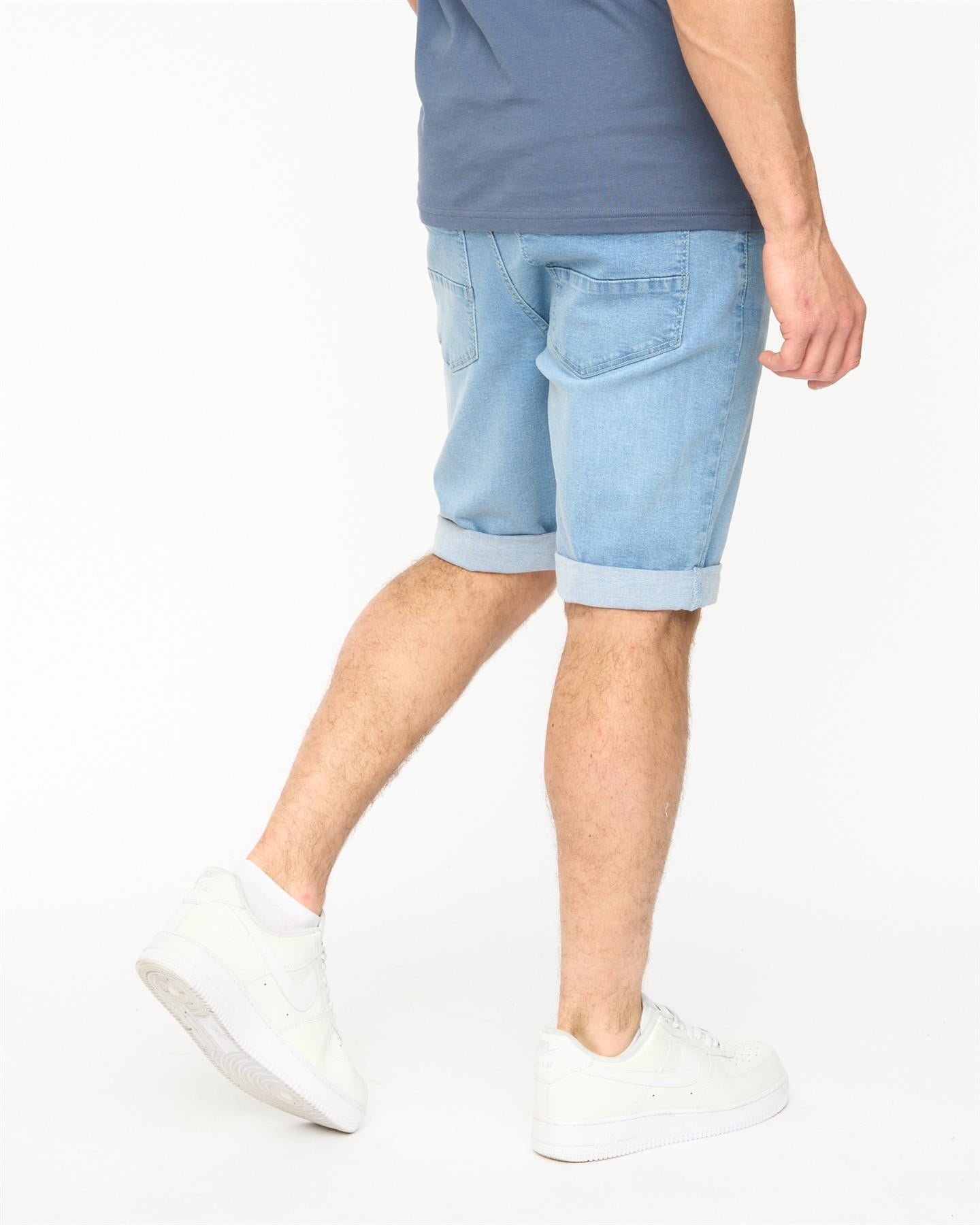Mens Youlgreeve Belted Denim Shorts Light Wash