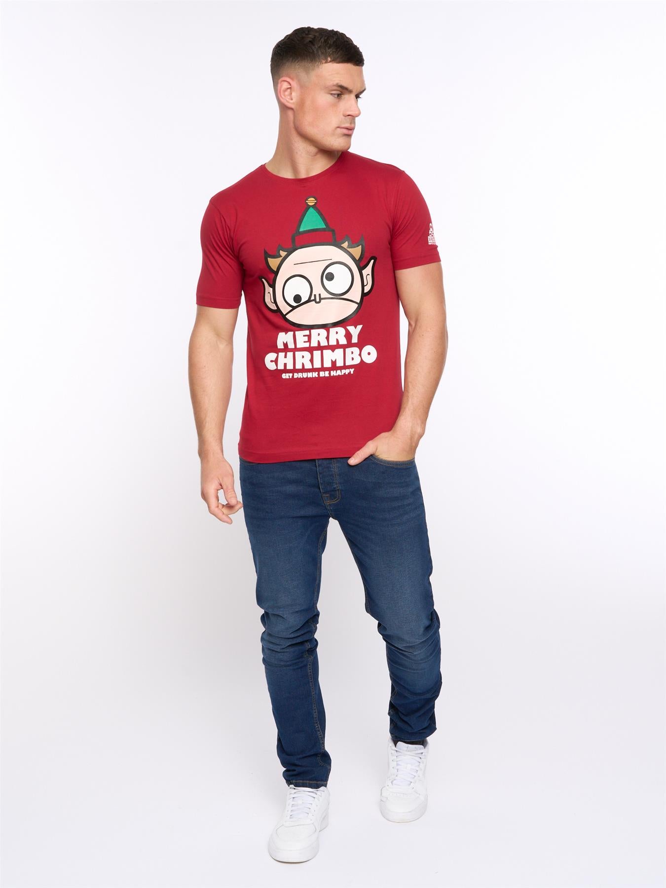 Mens Xplicit Drunk Elf T-Shirt Blood Red