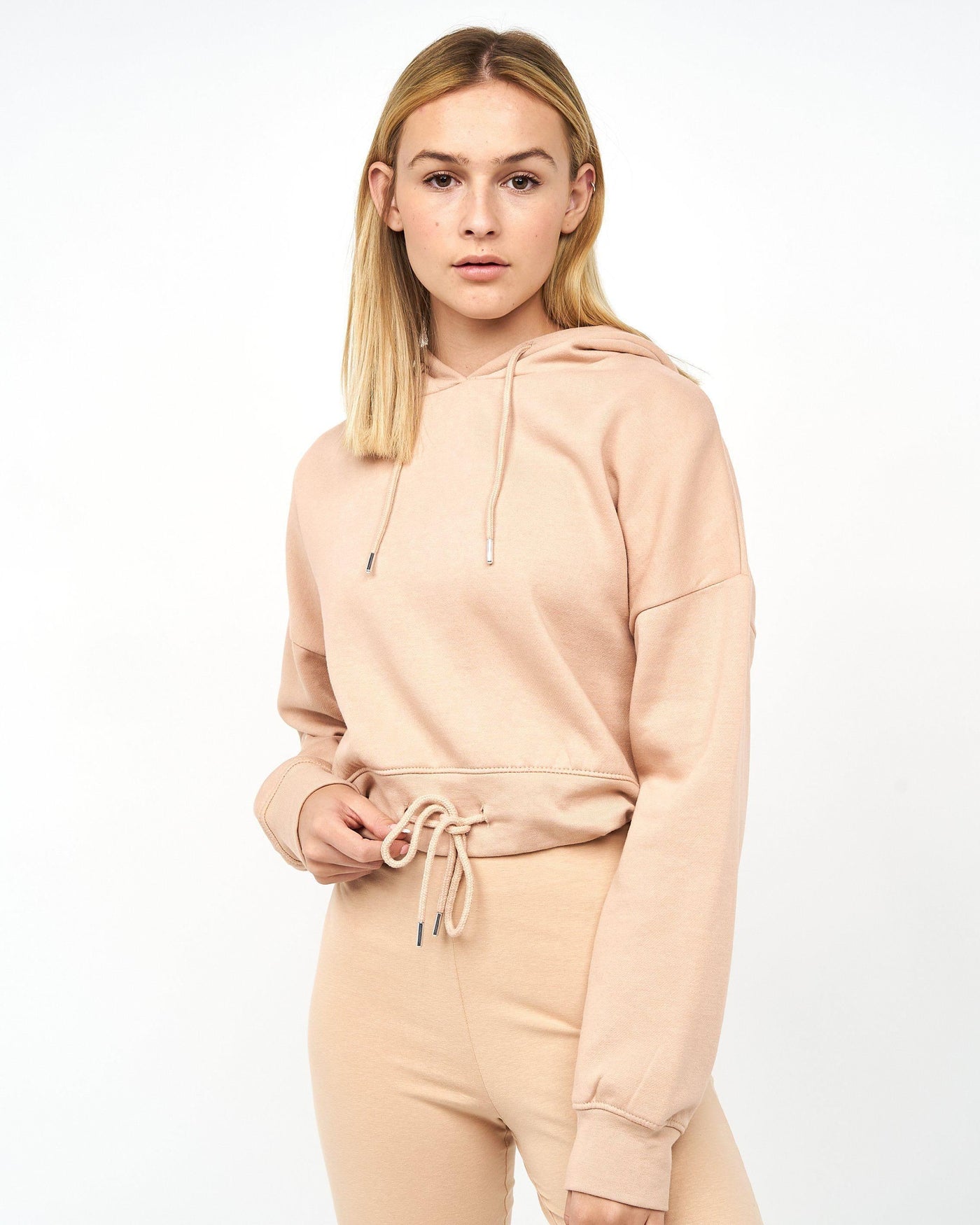 Womens Danica Crop Hoodie New Stone