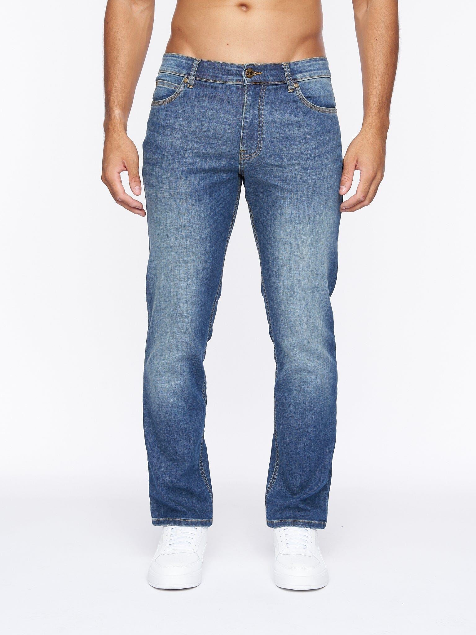 Mens Chas Straight Fit Jeans Mid Wash