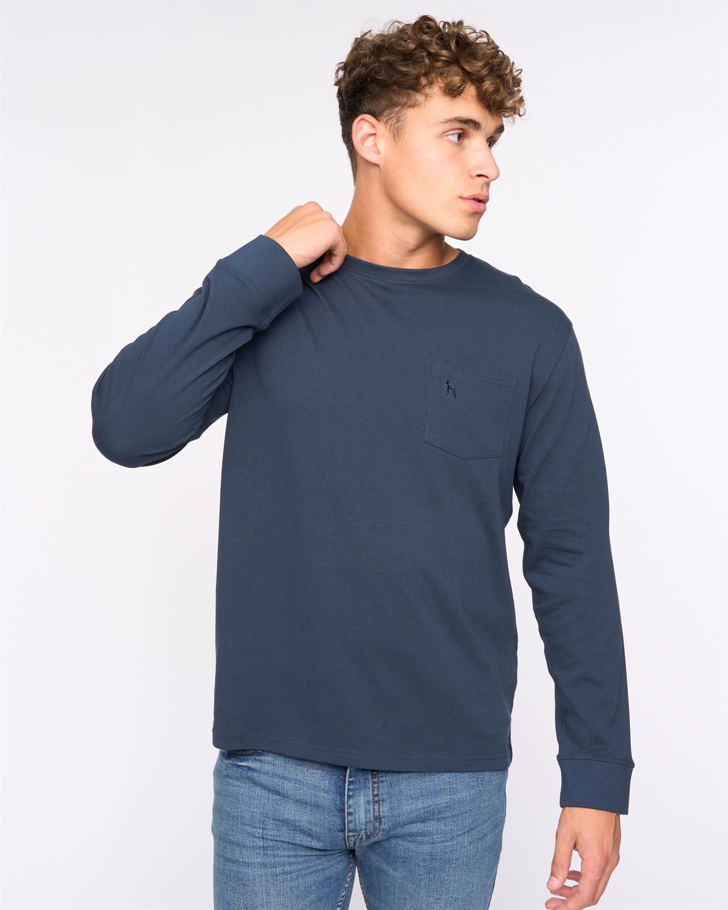 Mens Apsley Long Sleeve T-Shirt Navy