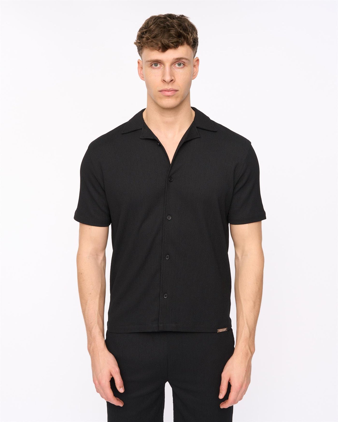 Mens Hingham Shirt & Shorts Set Black