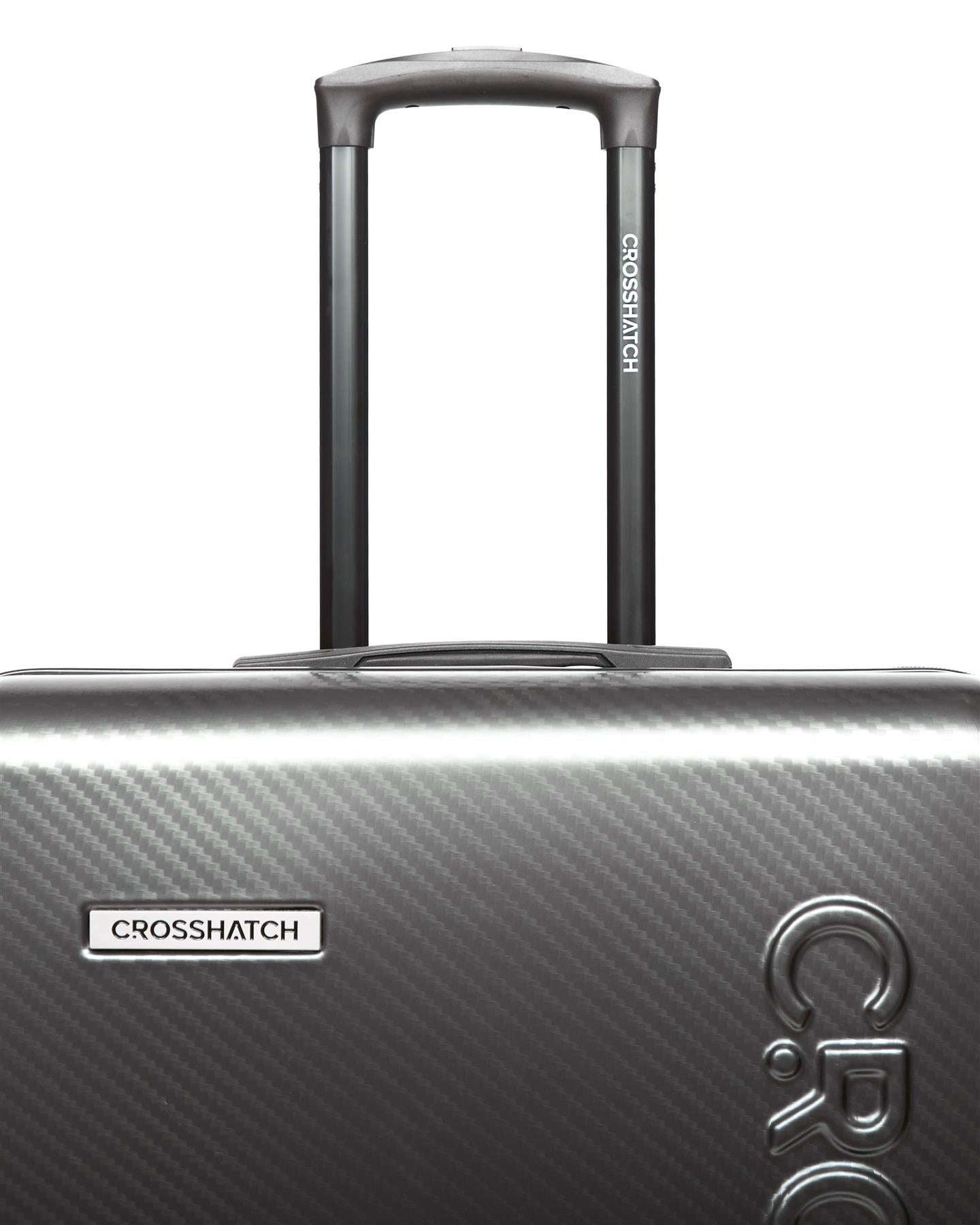 Mens Escapade Embossed Suitcase 3pk Charcoal