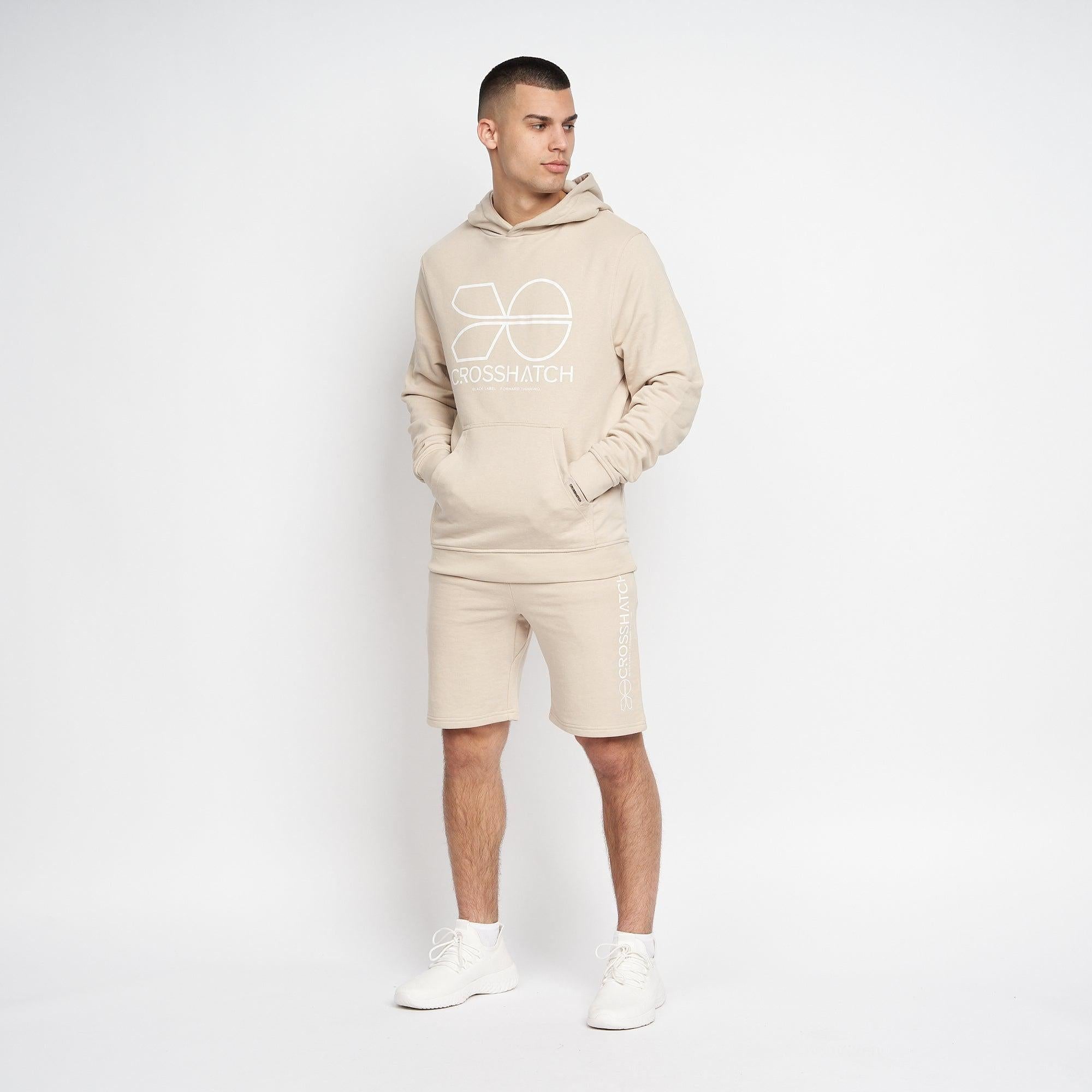 Crosshatch Mens Zieman Hoodie Stone