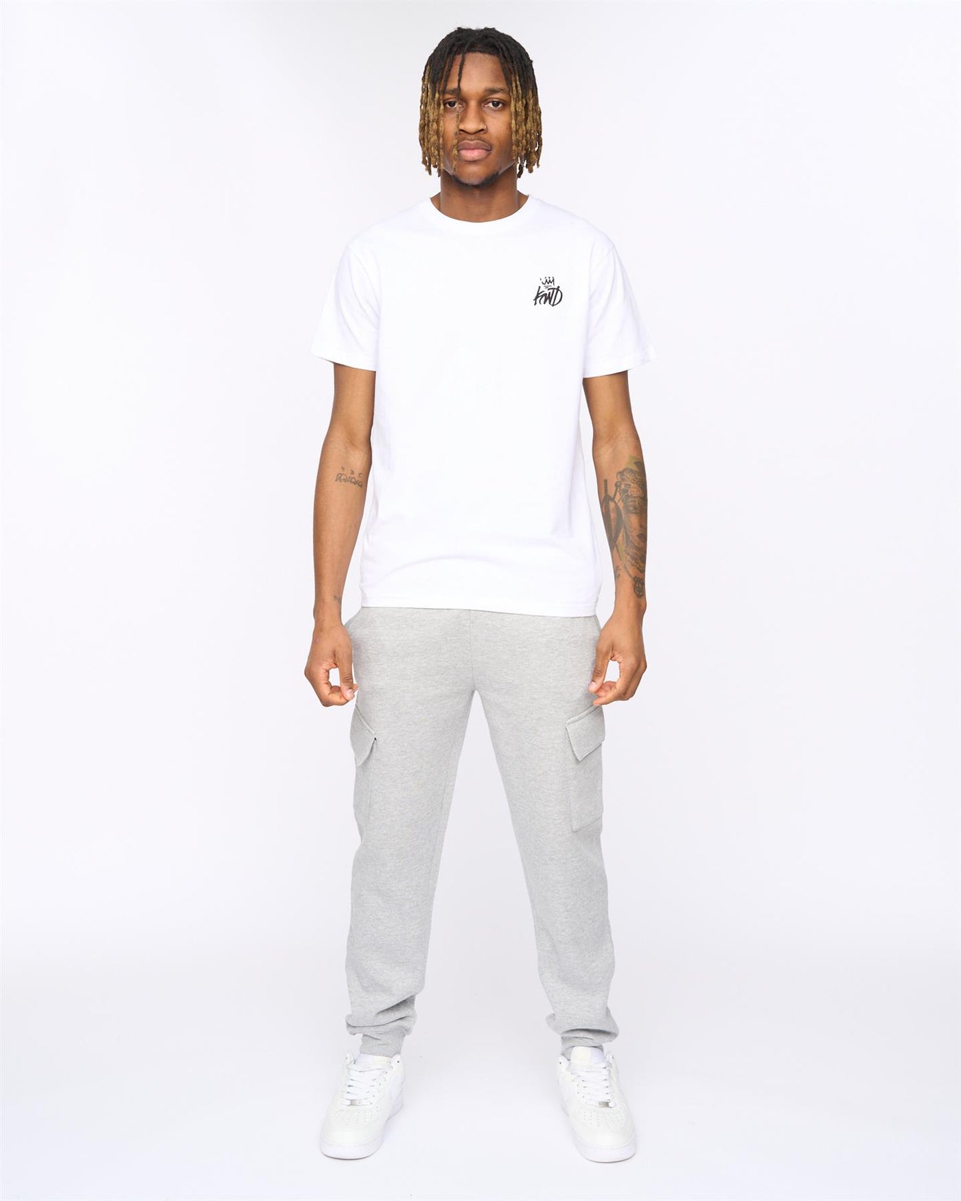 Mens Crosby Cargo Joggers Grey Marl