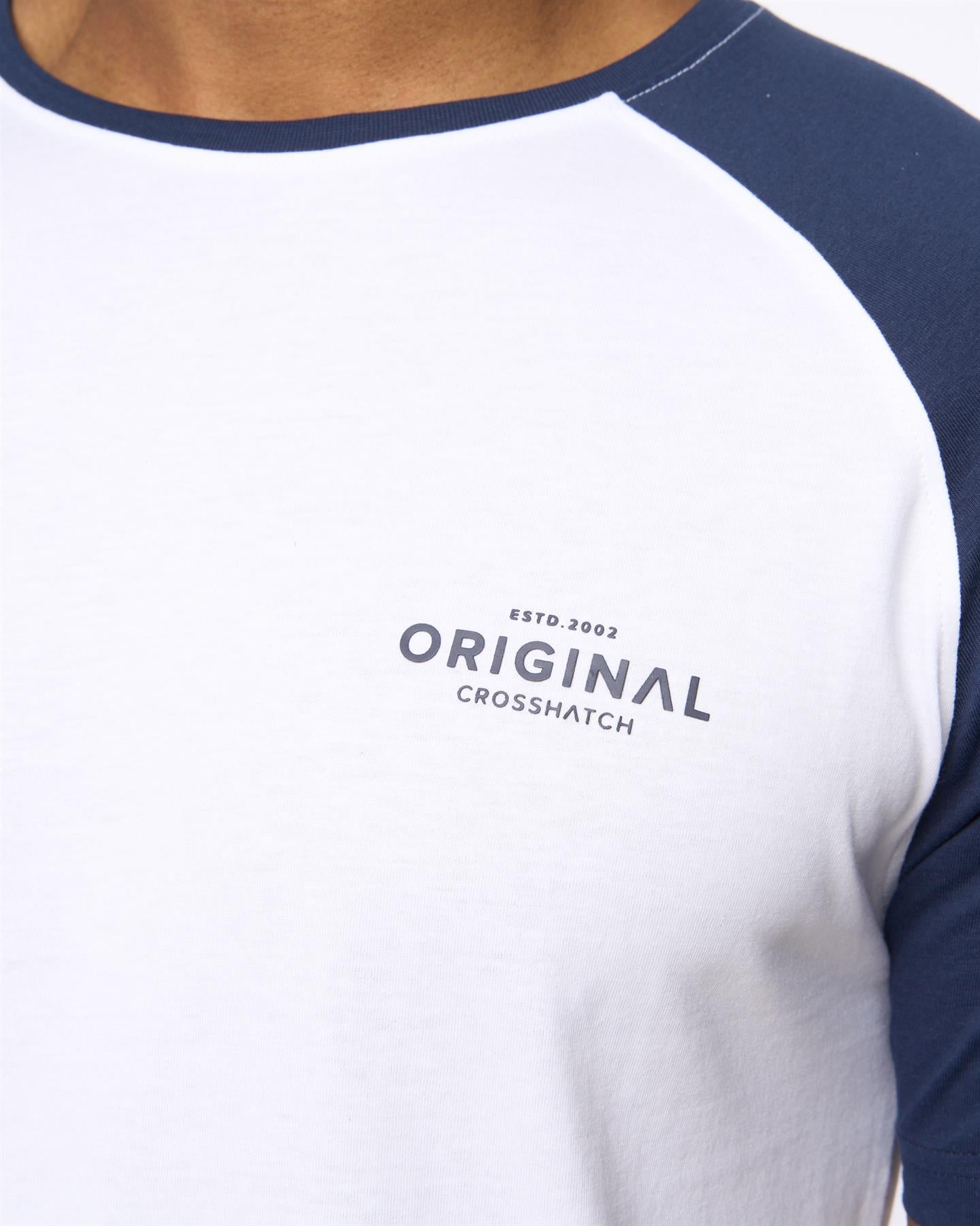 Mens Meza T-Shirt White/Navy