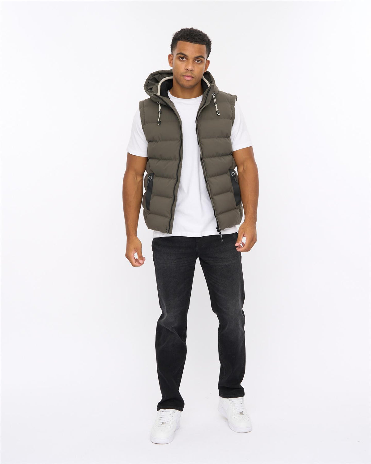 Mens Kampleys Embossed Gilet Deep Olive