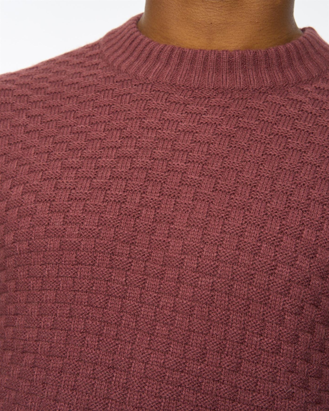 Mens Matera Textured Knit Raisin