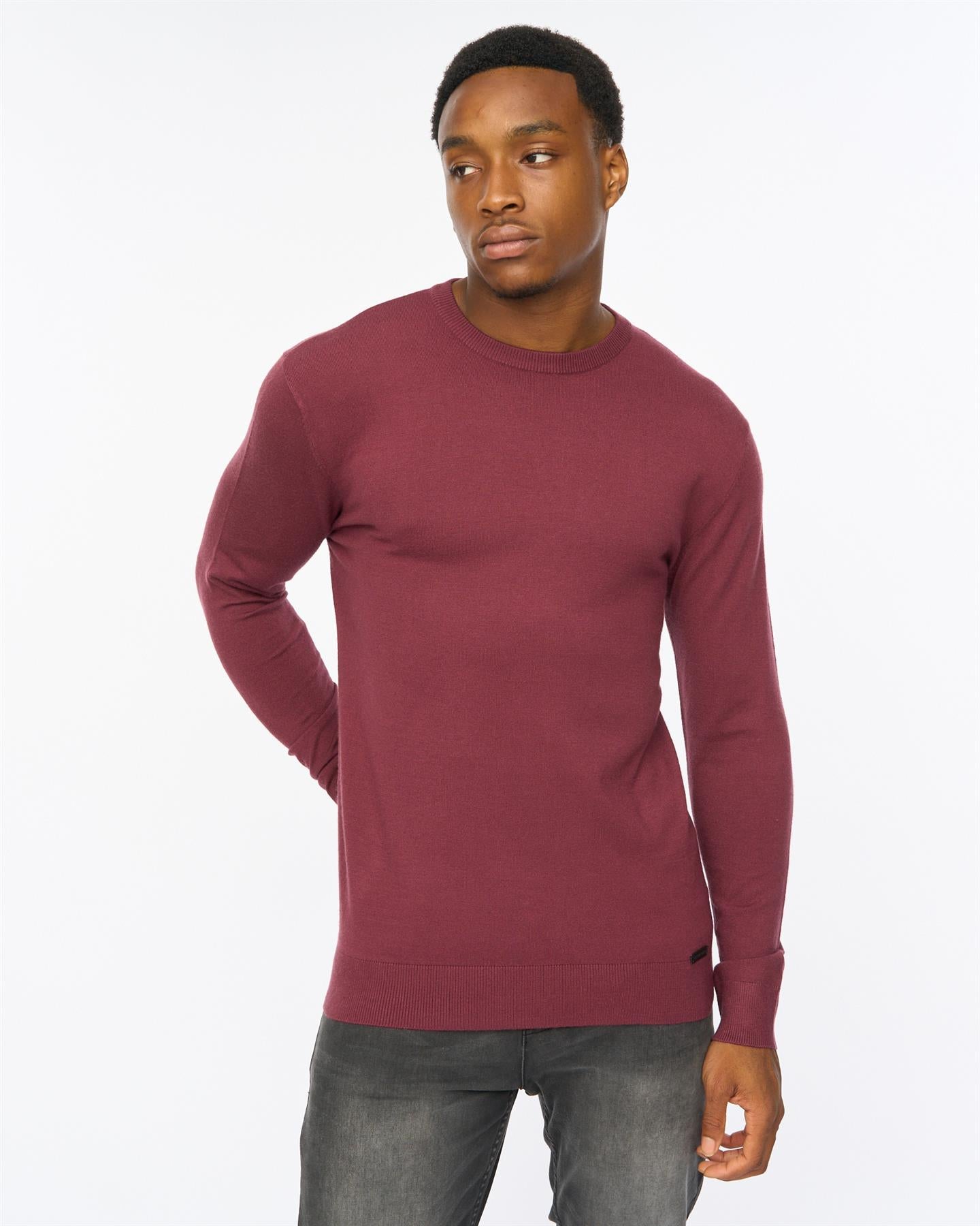 Mens Consenza Crew Knit Raisin
