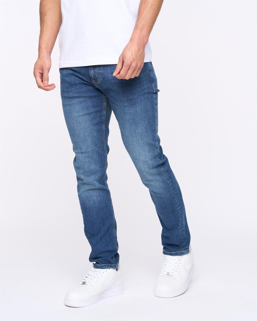 Mens Craze Comfort Fit Jeans Stone Wash