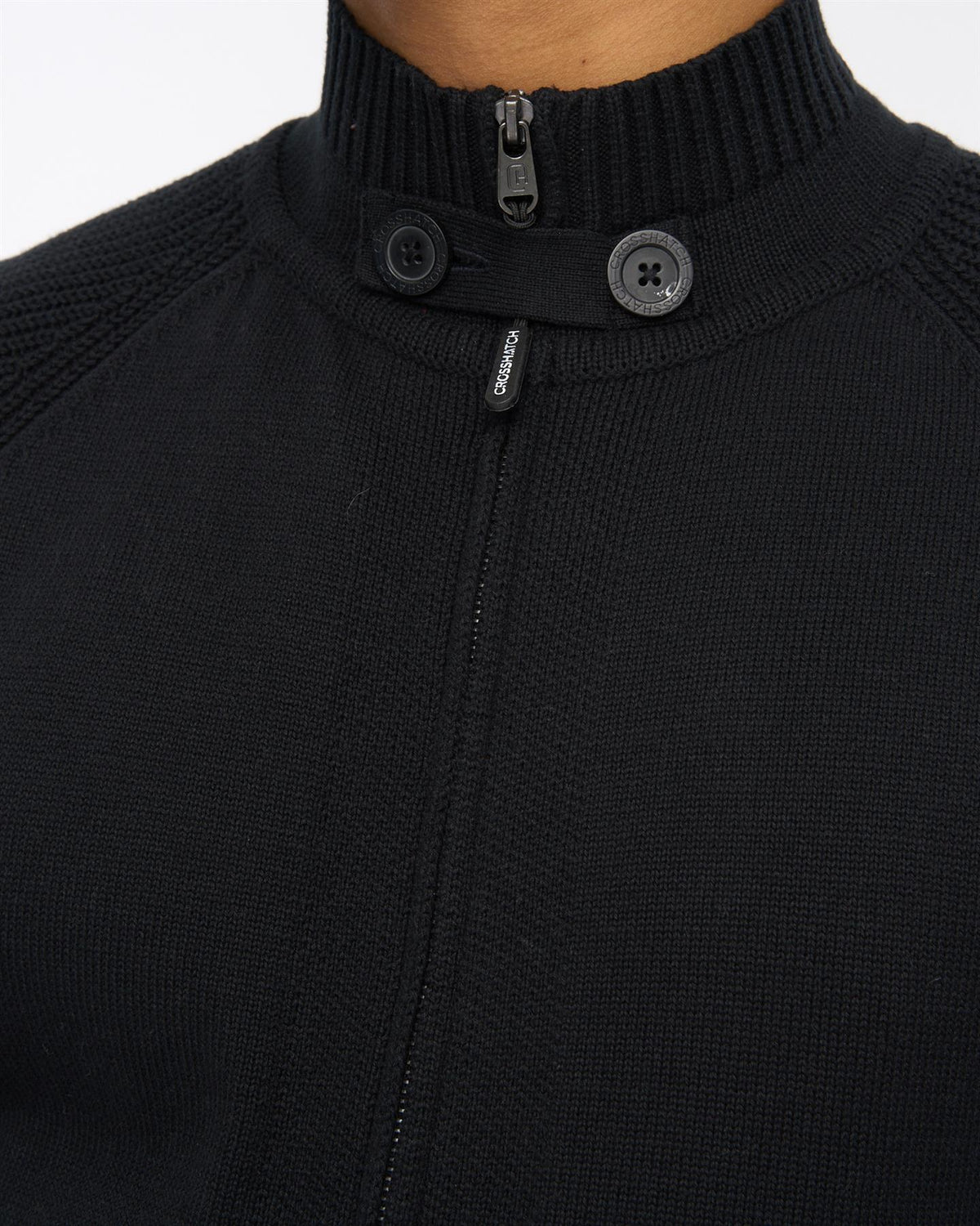 Mens Birchin Zip Thru Knit Black