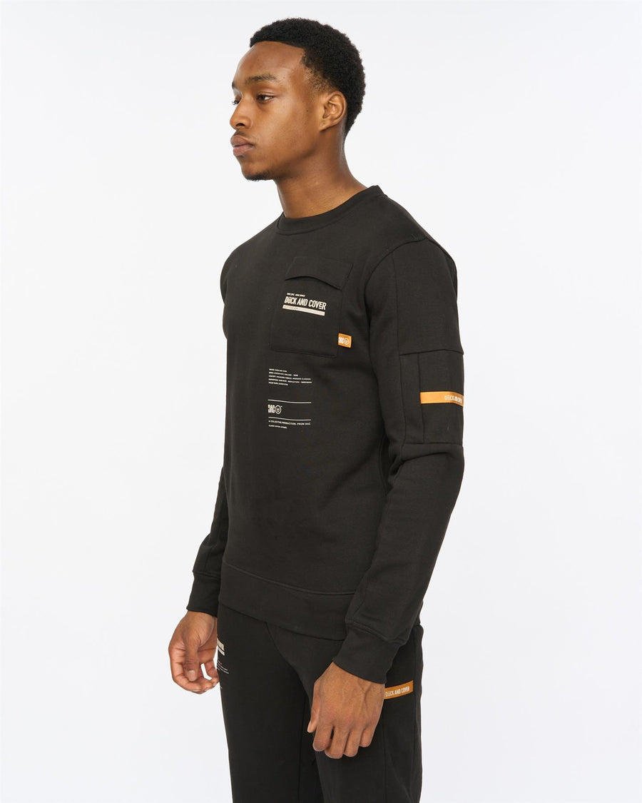 Mens Applewood Crew Sweat Black