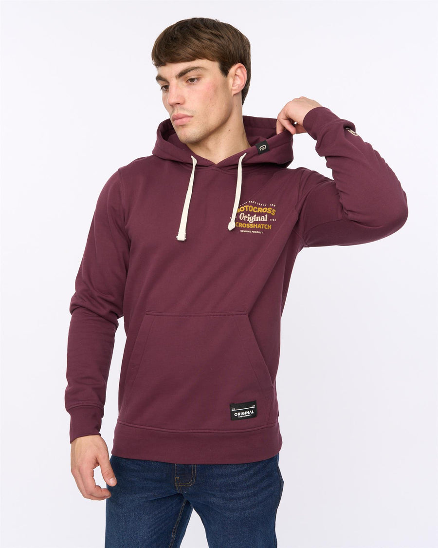 Mens Motocross Hoodie Wine