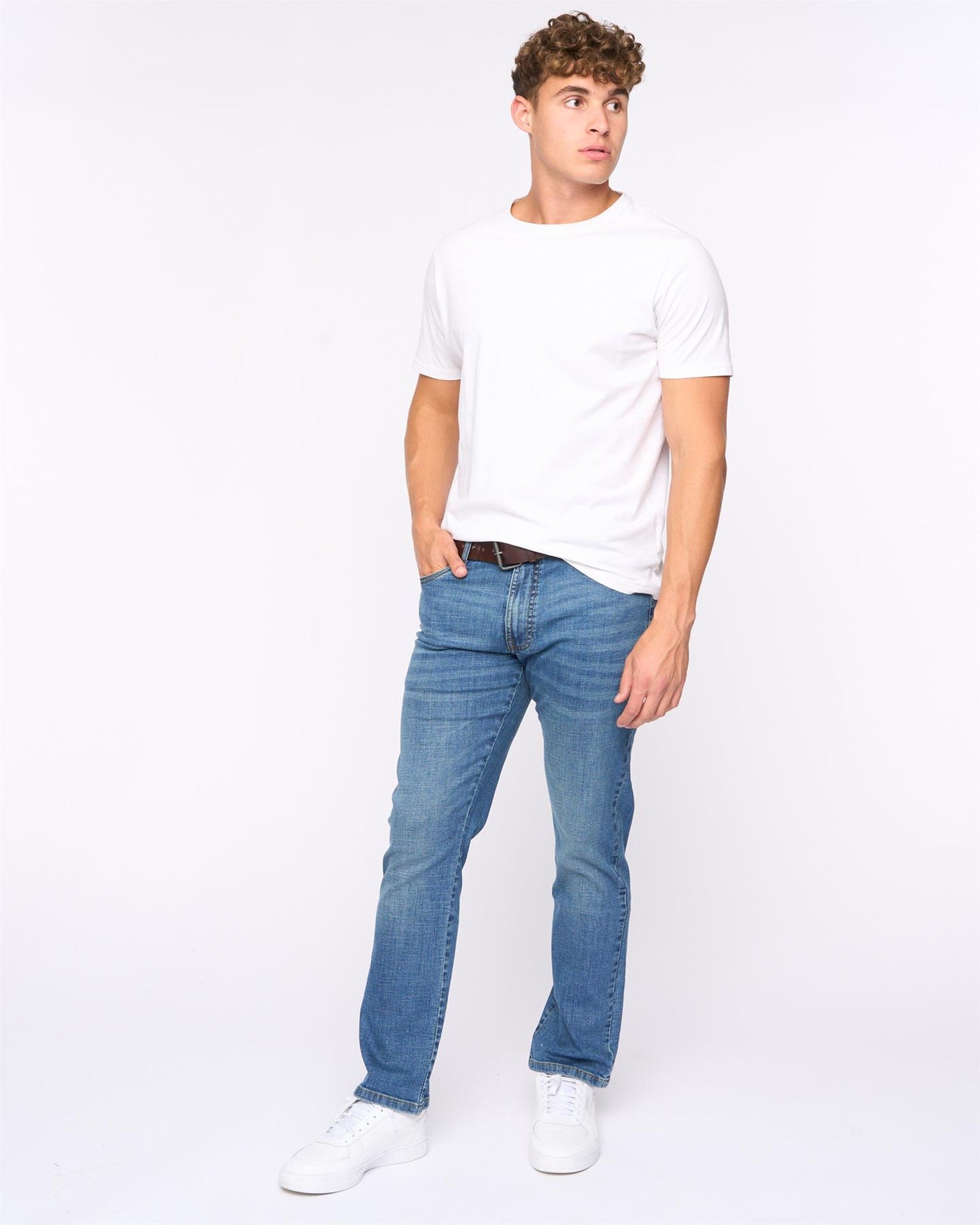 Mens Newbury Straight Fit Jeans Mid Wash