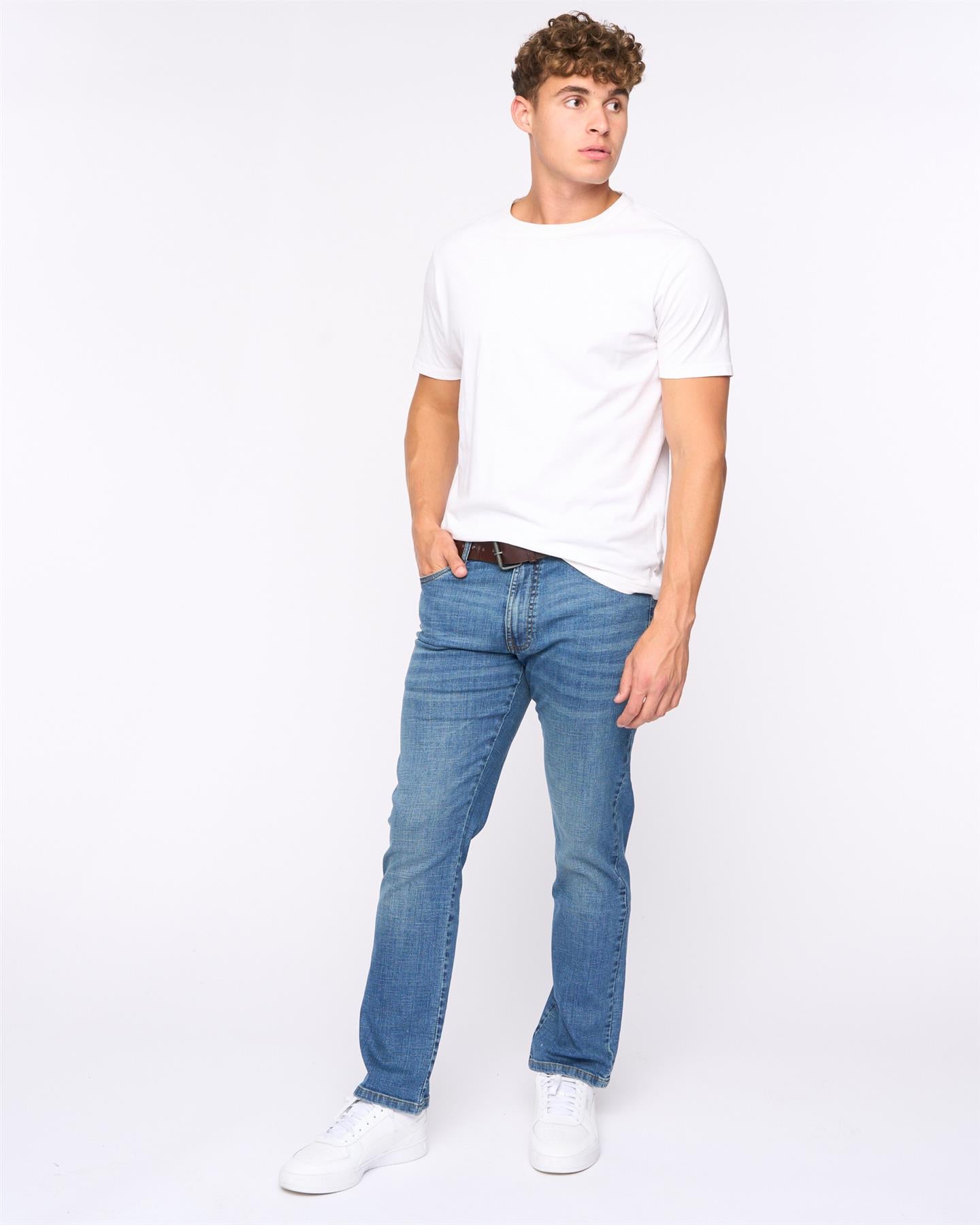 Mens Newbury Straight Fit Jeans Mid Wash