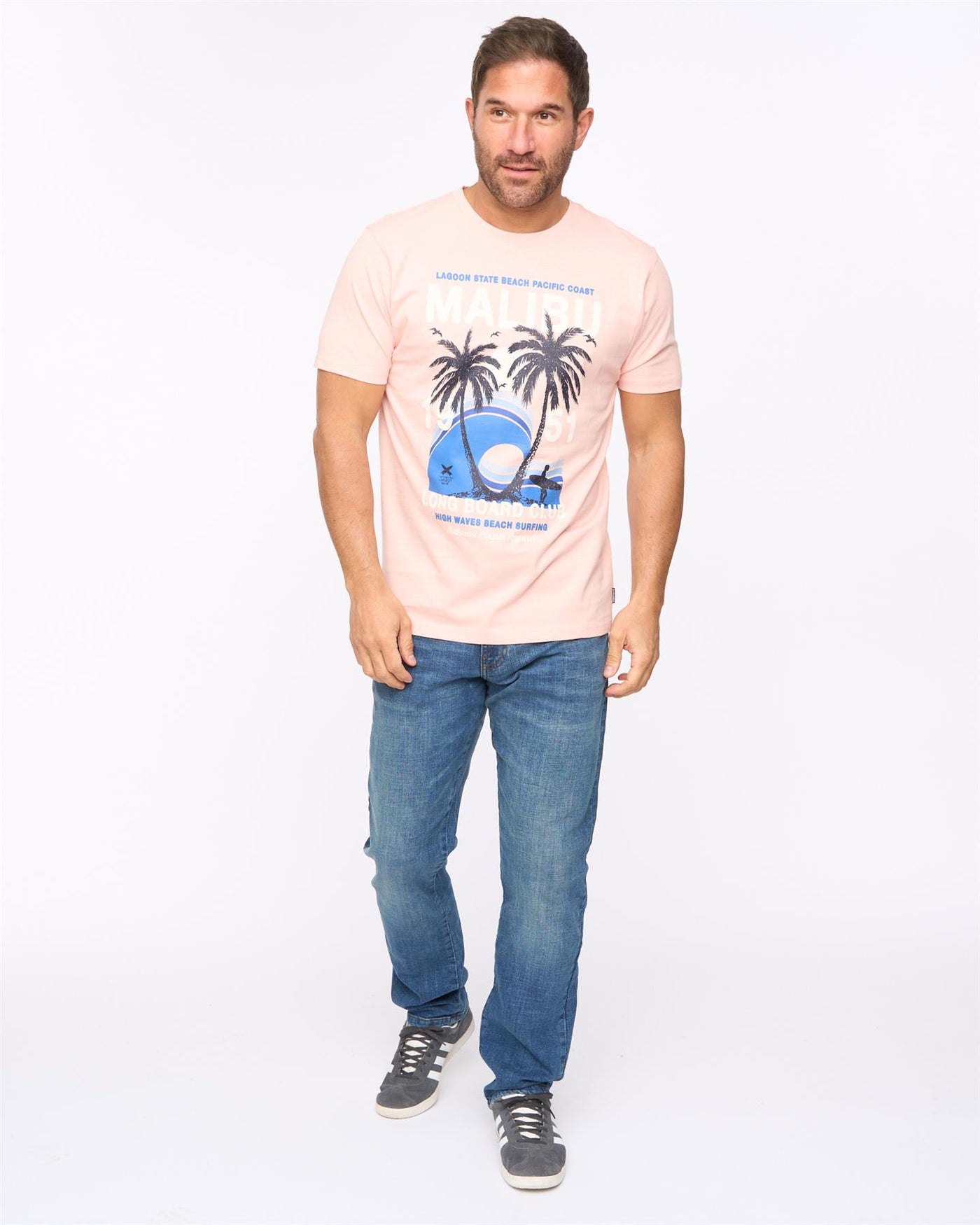 Mens Malwaves T-Shirt Pink