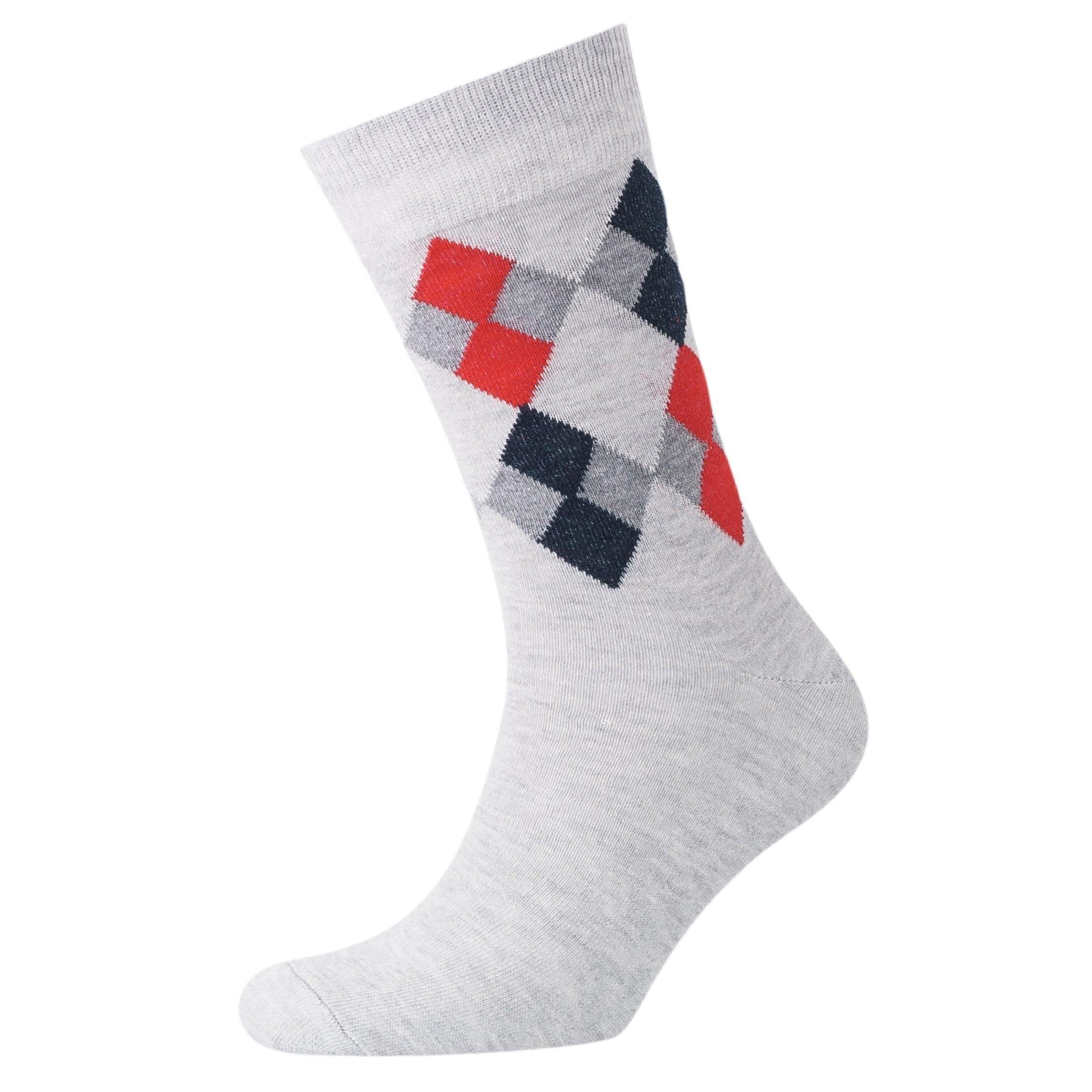Mens Diamond Sig Socks 3pk - Lt Grey/Night Sky